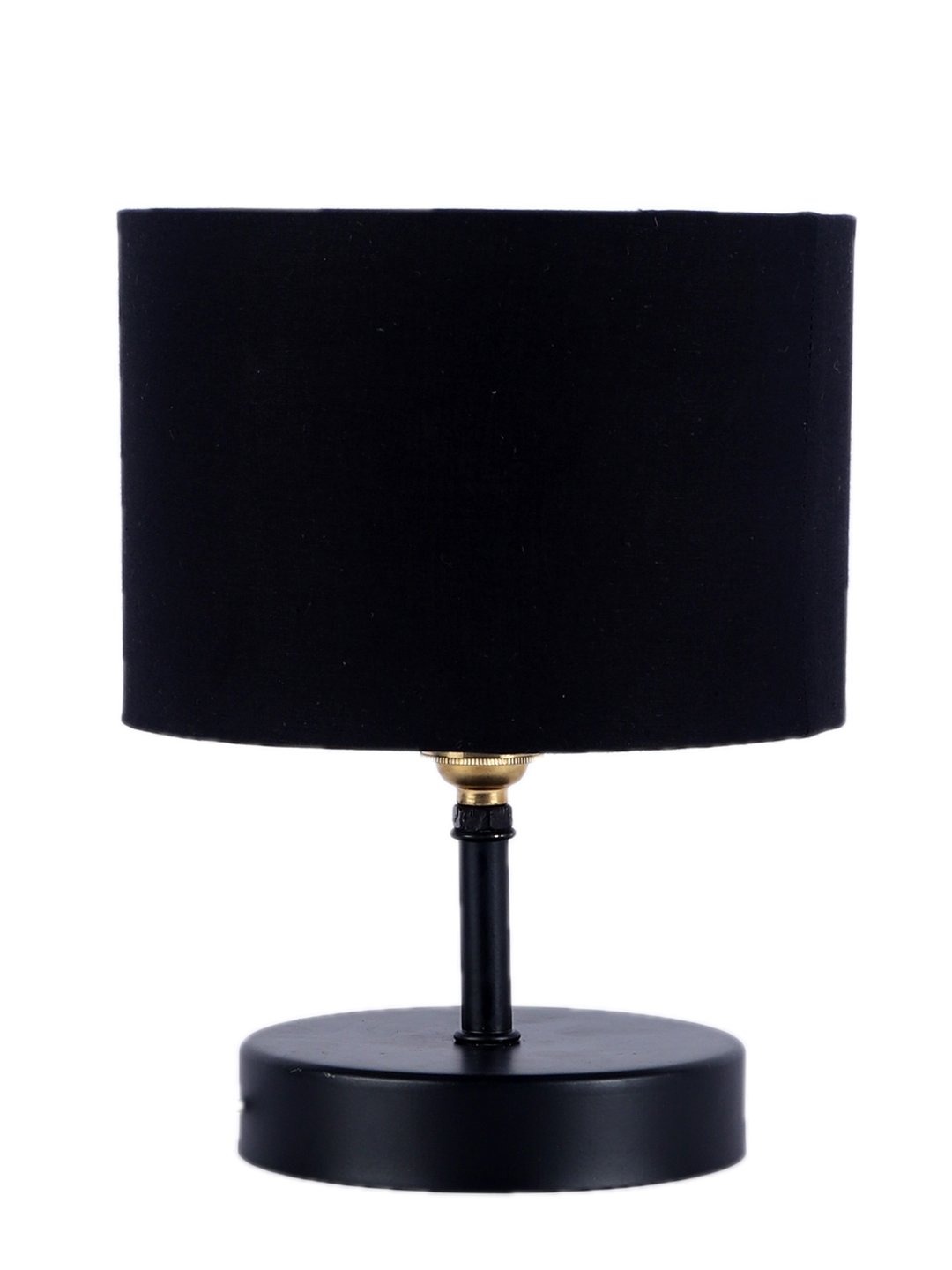 Ambika Home Black cotton Table Lamp with Black Wood Base | Designer Bedside Lamp for Living Room, Bedroom, Hotel, Café & Restaurant - Image 5