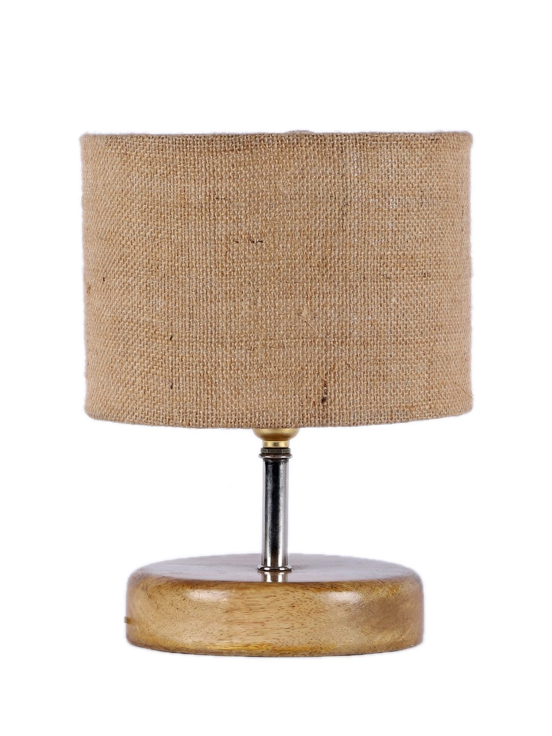 Ambika Home Beige Jute Table Lamp with Natural Wood Base | Designer Bedside Lamp for Living Room, Bedroom, Hotel, Café & Restaurant - Image 5