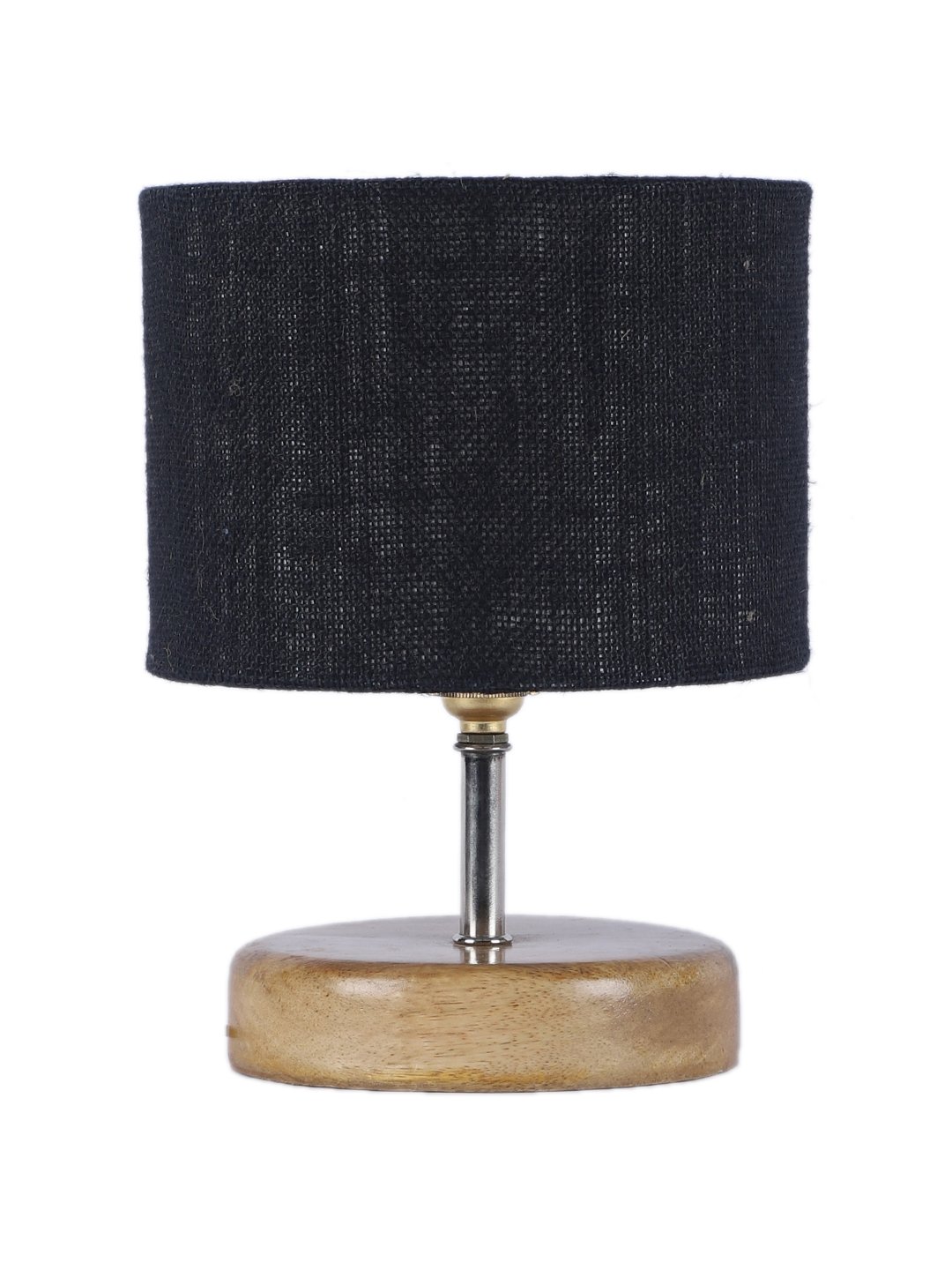 Ambika Home Black Jute Table Lamp with Natural Wood Base | Designer Bedside Lamp for Living Room, Bedroom, Hotel, Café & Restaurant - Image 5