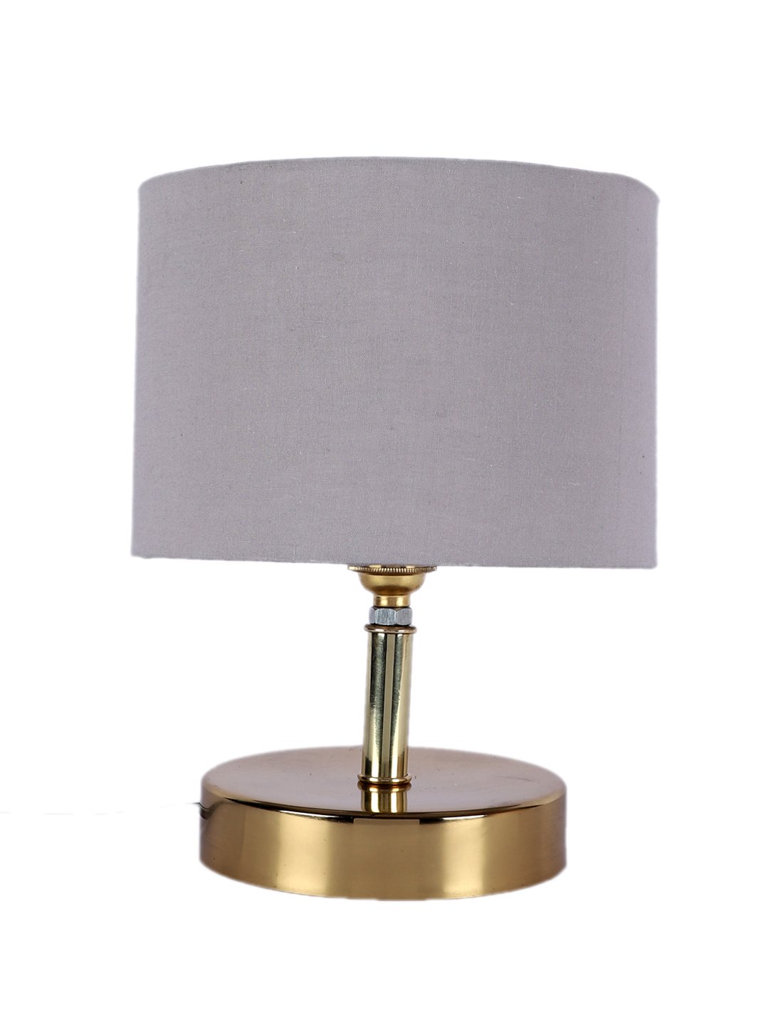 Ambika Home Grey cotton Table Lamp with Gold Metal Base | Designer Bedside Lamp for Living Room, Bedroom, Hotel, Café & Restaurant - Image 5