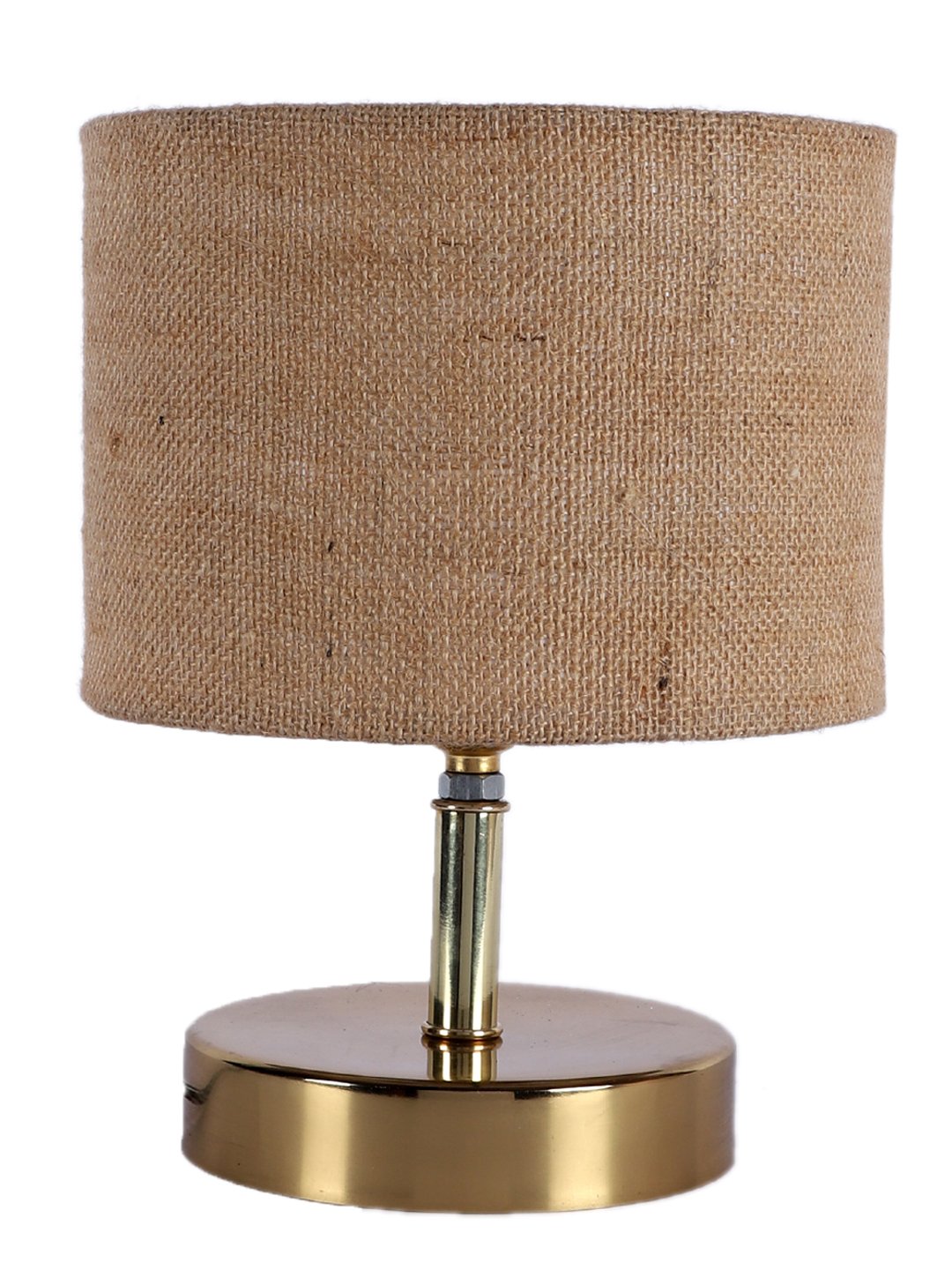 Ambika Home Beige Jute Table Lamp with Gold Metal Base | Designer Bedside Lamp for Living Room, Bedroom, Hotel, Café & Restaurant - Image 5