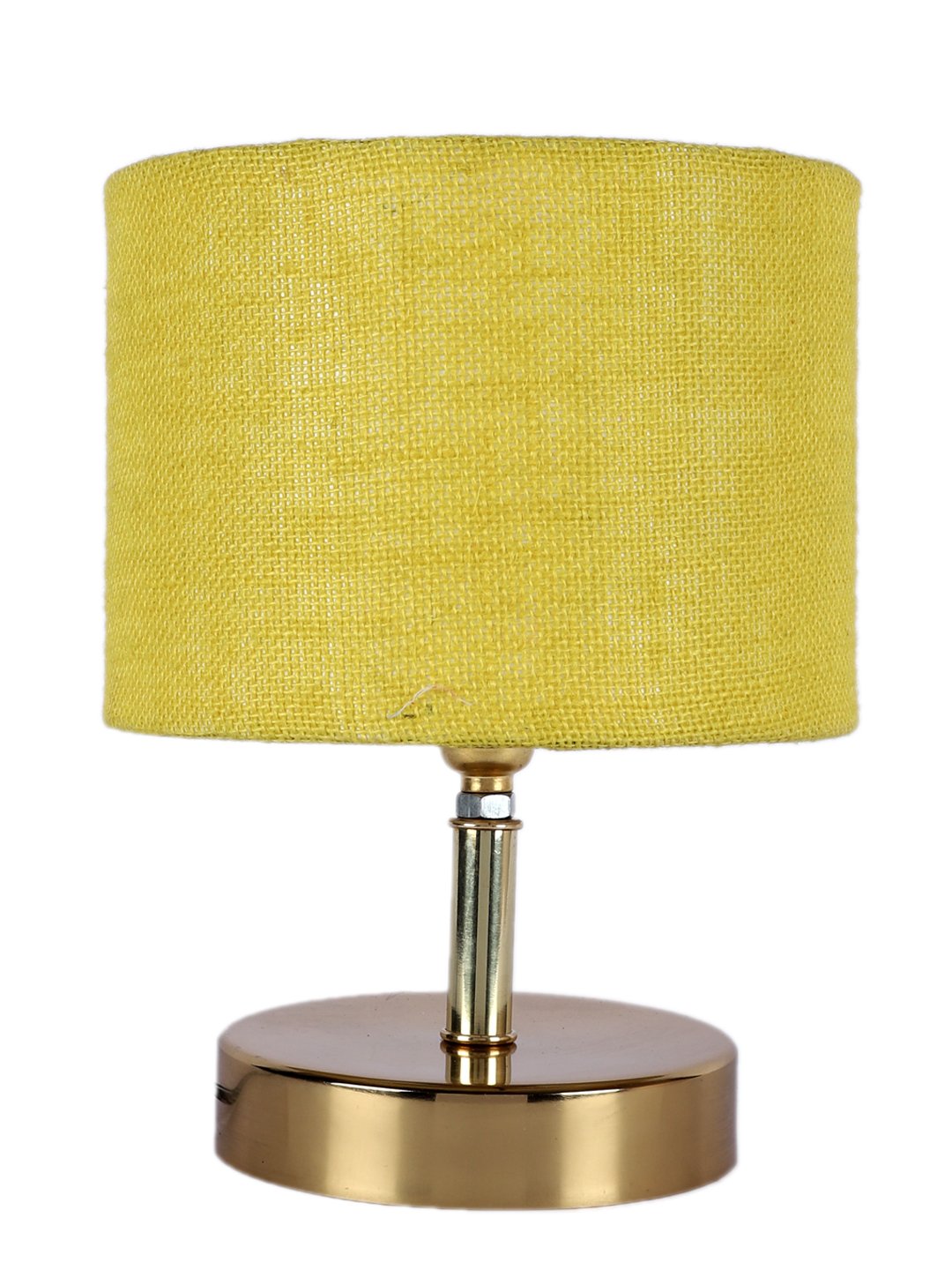 Ambika Home Yellow Jute Table Lamp with Gold Metal Base | Designer Bedside Lamp for Living Room, Bedroom, Hotel, Café & Restaurant - Image 5
