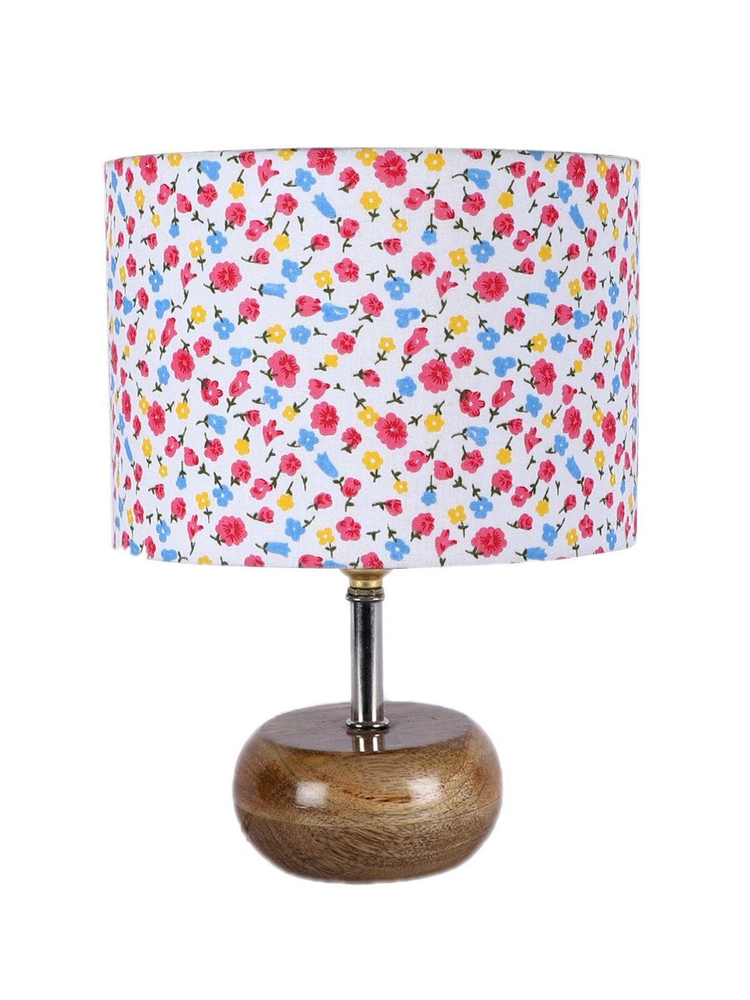 Devansh Multicolor Cotton Table Lamp with Wooden Base | Decorative Bedside Lamp for Living Room, Bedroom, Hotel, Café, Restaurant & Home Décor - Image 5