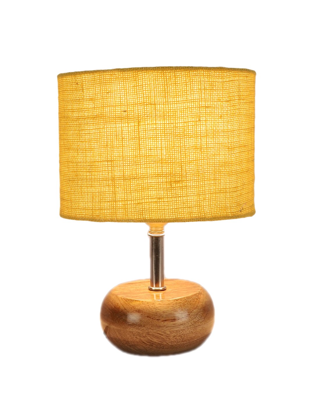 Devansh Yellow Jute Table Lamp with Wooden Base | Decorative Bedside Lamp for Living Room, Bedroom, Hotel, Café, Restaurant & Home Décor - Image 5