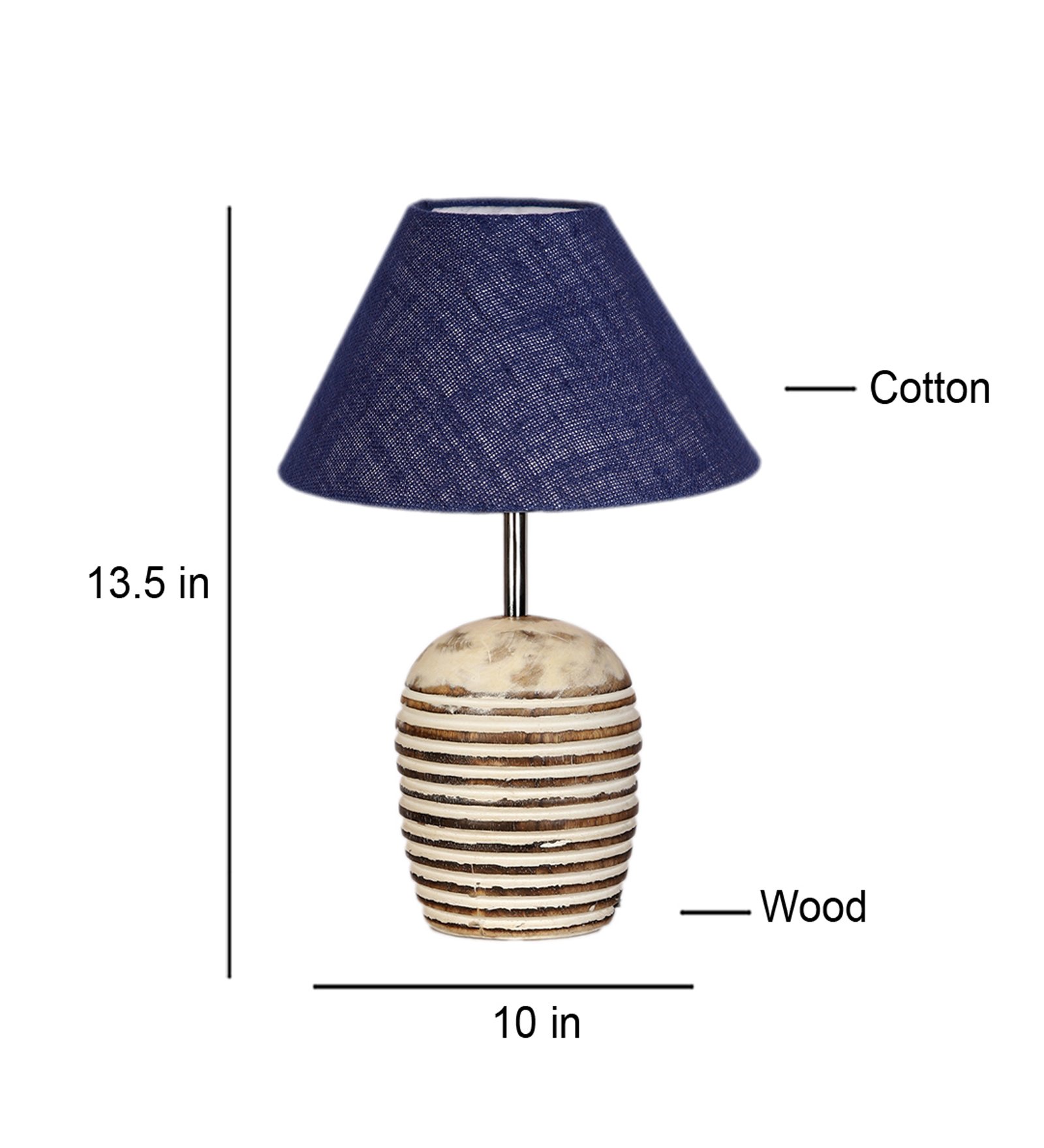 Ambika Home Premium Blue Jute Table Lamp with Wooden Base | Designer Bedside Lamp for Living Room, Bedroom, Hotel, Café & Restaurant - Image 5