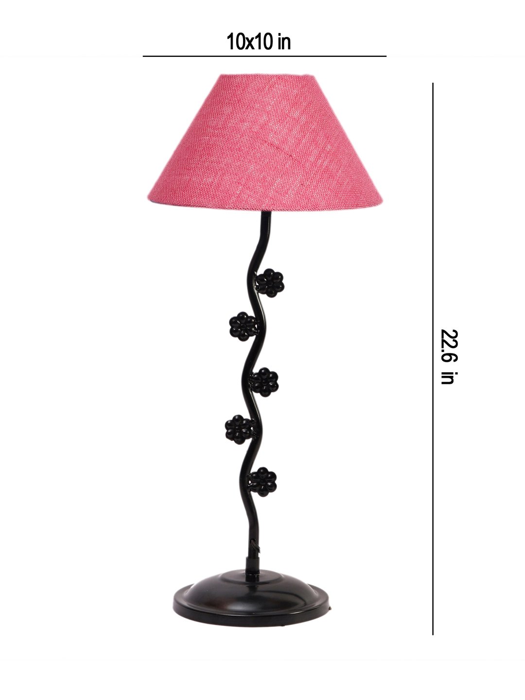 Ambika Home Scandinavian pink Iron Table Lamp with Designer Shade for Living Room | Premium Home Decor Bedside Lamp - Image 5