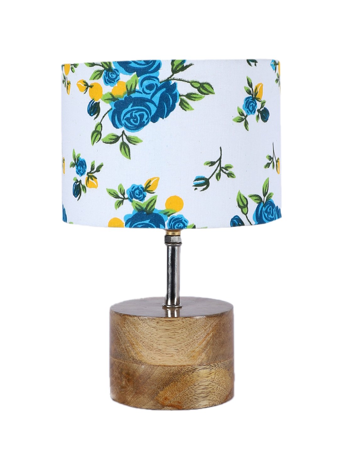Ambika Home Multicolor cotton Table Lamp with Natural Wood Base | Designer Bedside Lamp for Living Room, Bedroom, Hotel, Café & Restaurant - Image 7