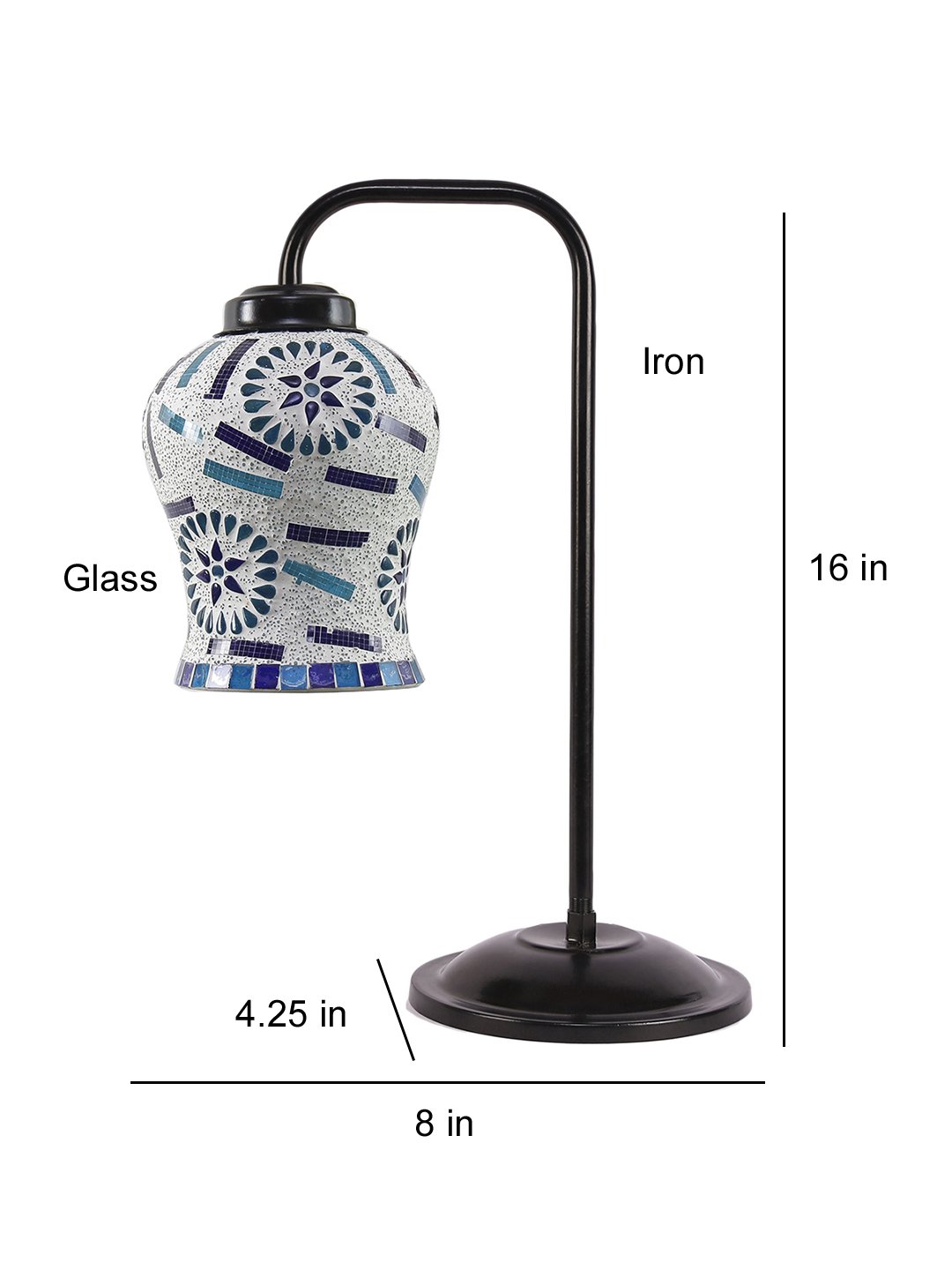Ambika Home Minimalist Multi Iron Table Lamp with Designer Shade for Living Room | Premium Home Decor Bedside Lamp - Image 6
