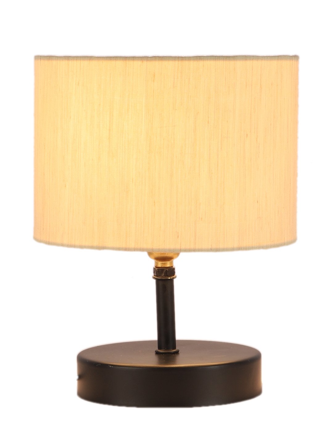 Ambika Home Off-white cotton Table Lamp with Black Wood Base | Designer Bedside Lamp for Living Room, Bedroom, Hotel, Café & Restaurant - Image 6