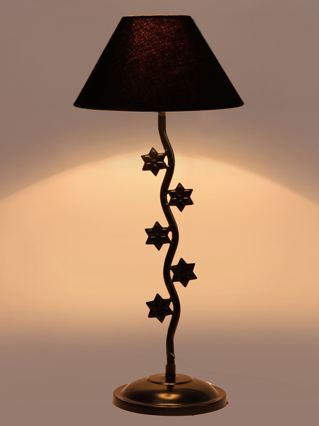 Ambika Home Elegant Black Iron Table Lamp with Designer Shade for Restaurant | Premium Home Decor Bedside Lamp - Image 6