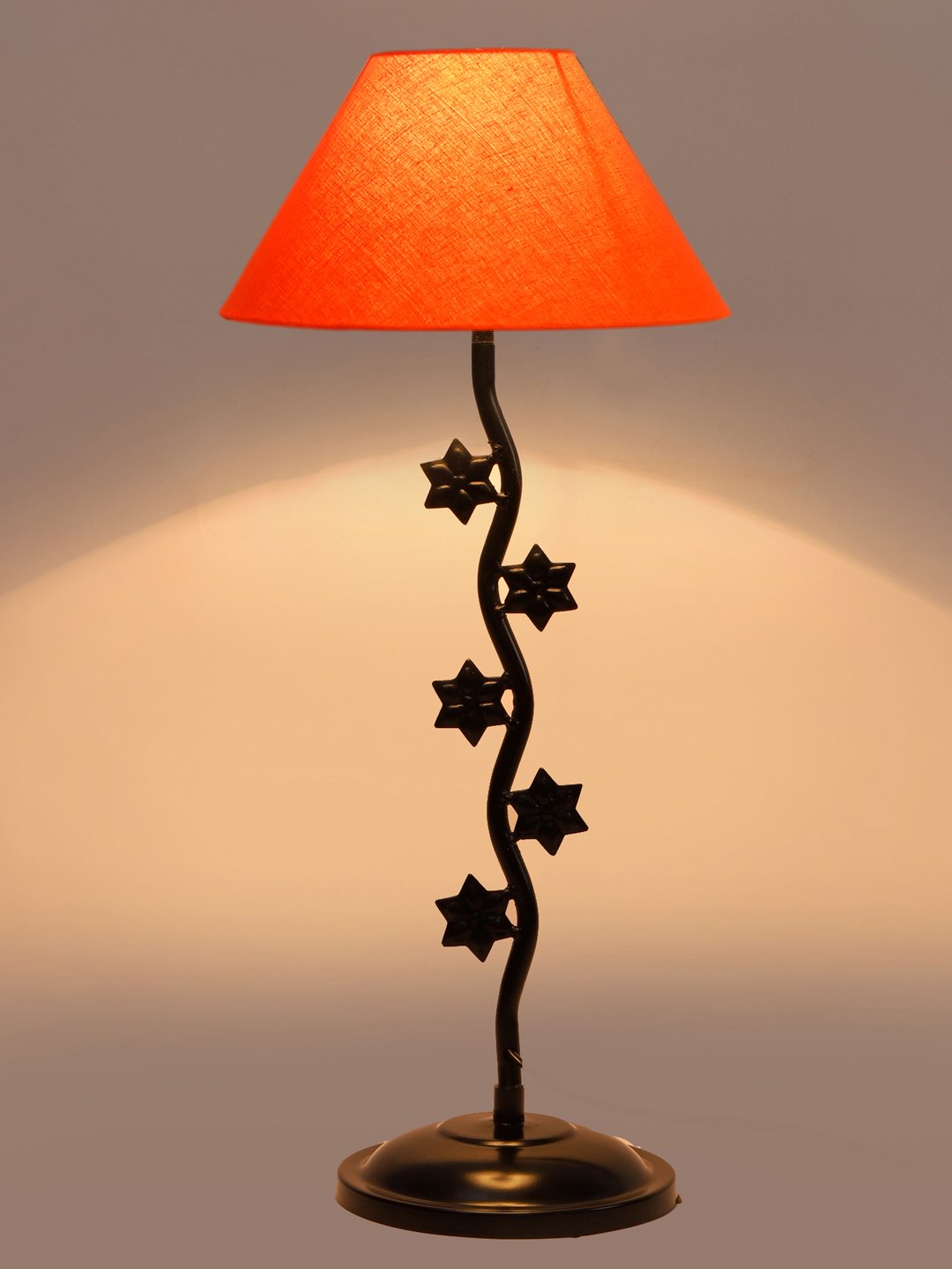 Ambika Home Scandinavian Orange Iron Table Lamp with Designer Shade for Living Room | Premium Home Decor Bedside Lamp - Image 6