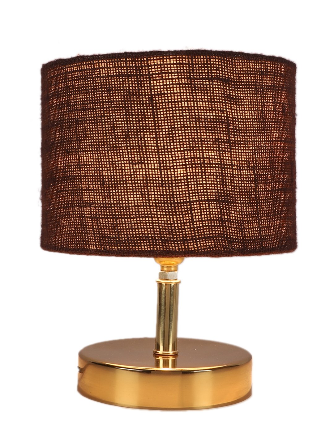 Ambika Home Brown Jute Table Lamp with Gold Metal Base | Designer Bedside Lamp for Living Room, Bedroom, Hotel, Café & Restaurant - Image 6