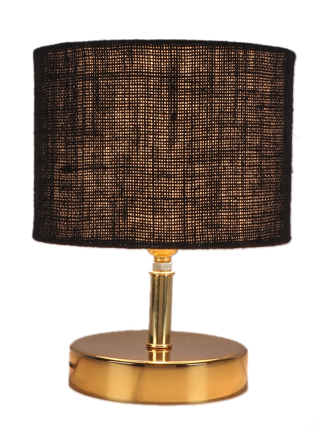 Ambika Home Black Jute Table Lamp with Gold Metal Base | Designer Bedside Lamp for Living Room, Bedroom, Hotel, Café & Restaurant - Image 6