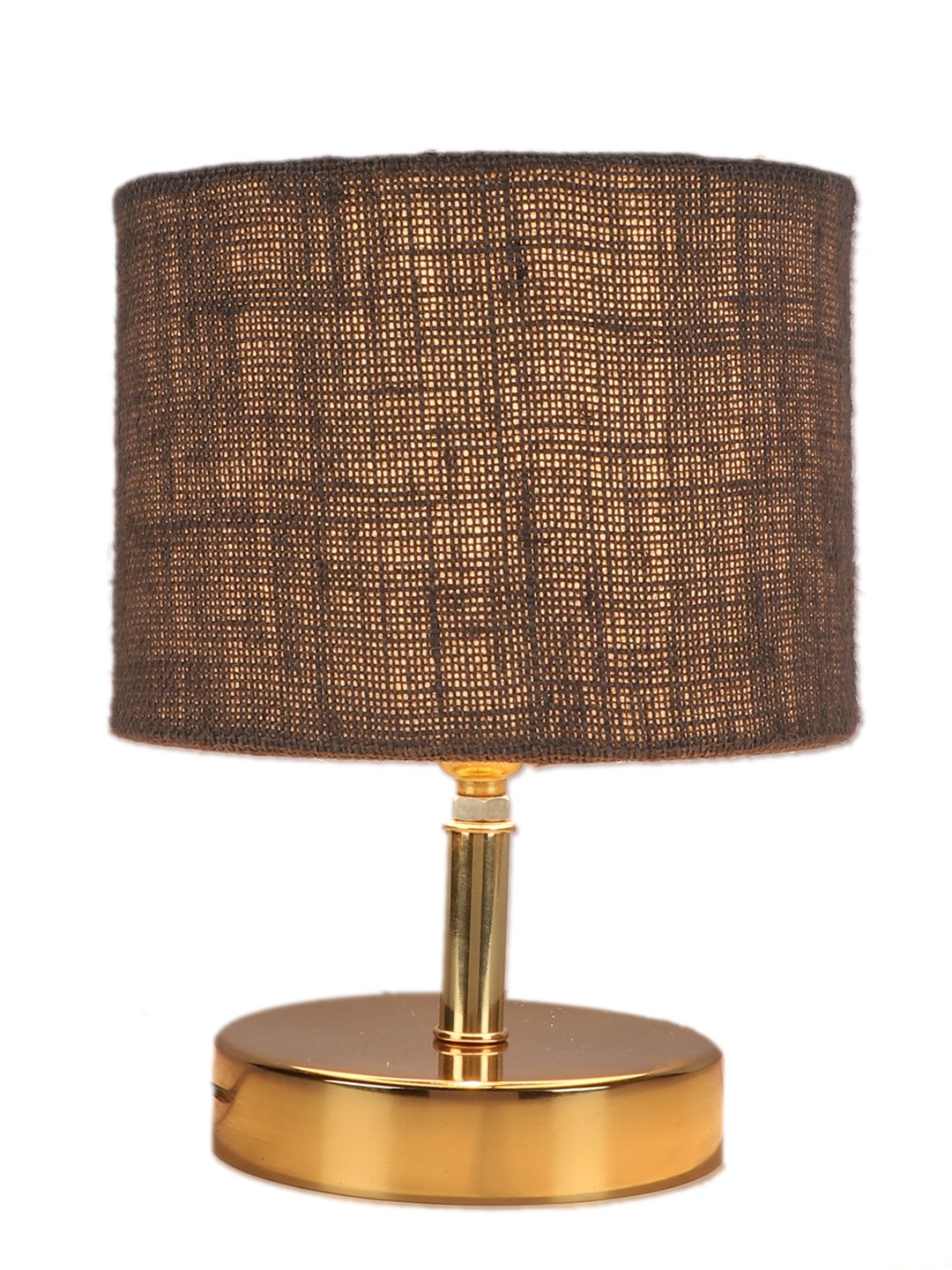 Ambika Home Grey Jute Table Lamp with Gold Metal Base | Designer Bedside Lamp for Living Room, Bedroom, Hotel, Café & Restaurant - Image 6