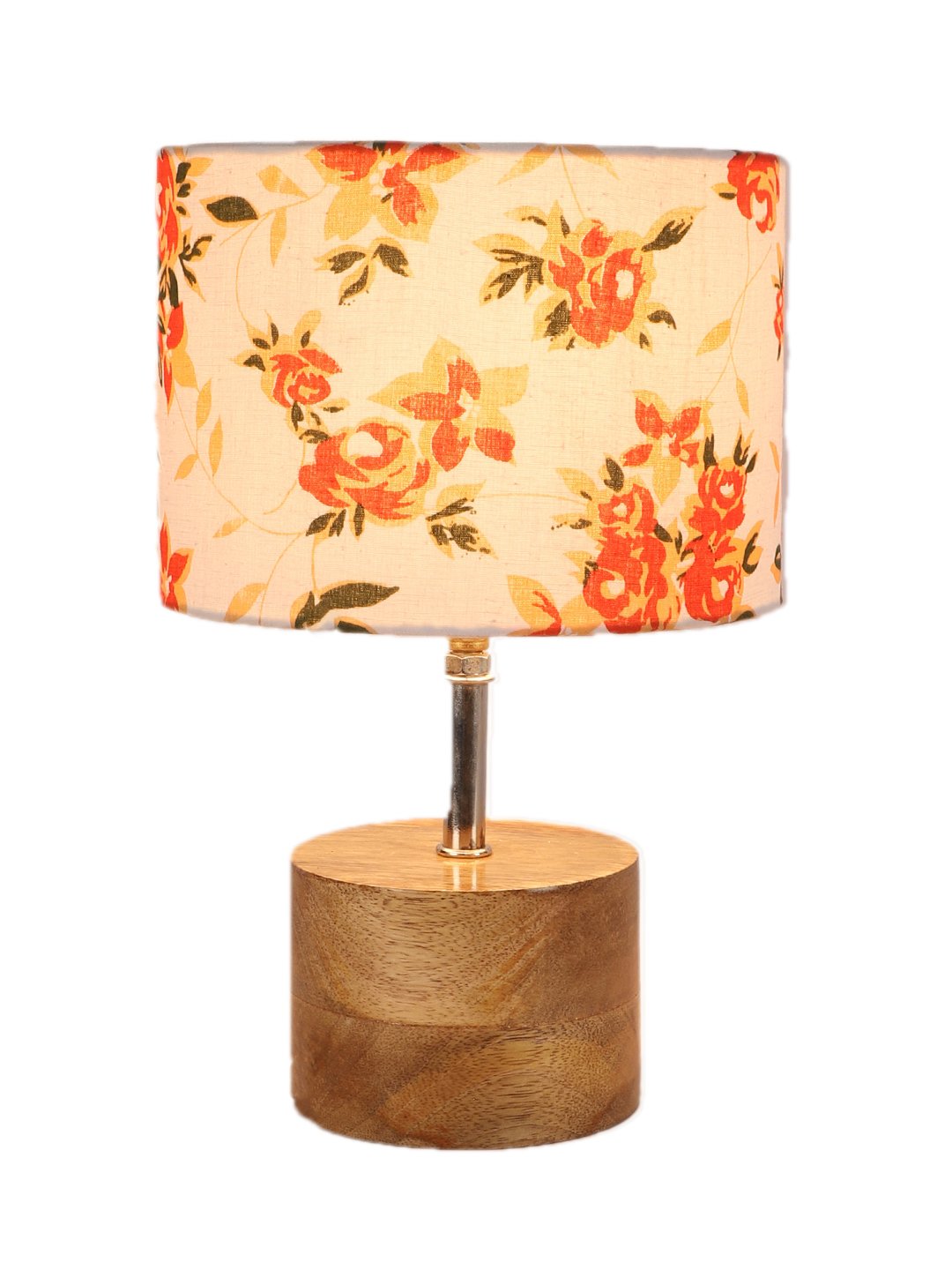 Ambika Home Multicolor cotton Table Lamp with Natural Wood Base | Designer Bedside Lamp for Living Room, Bedroom, Hotel, Café & Restaurant - Image 6