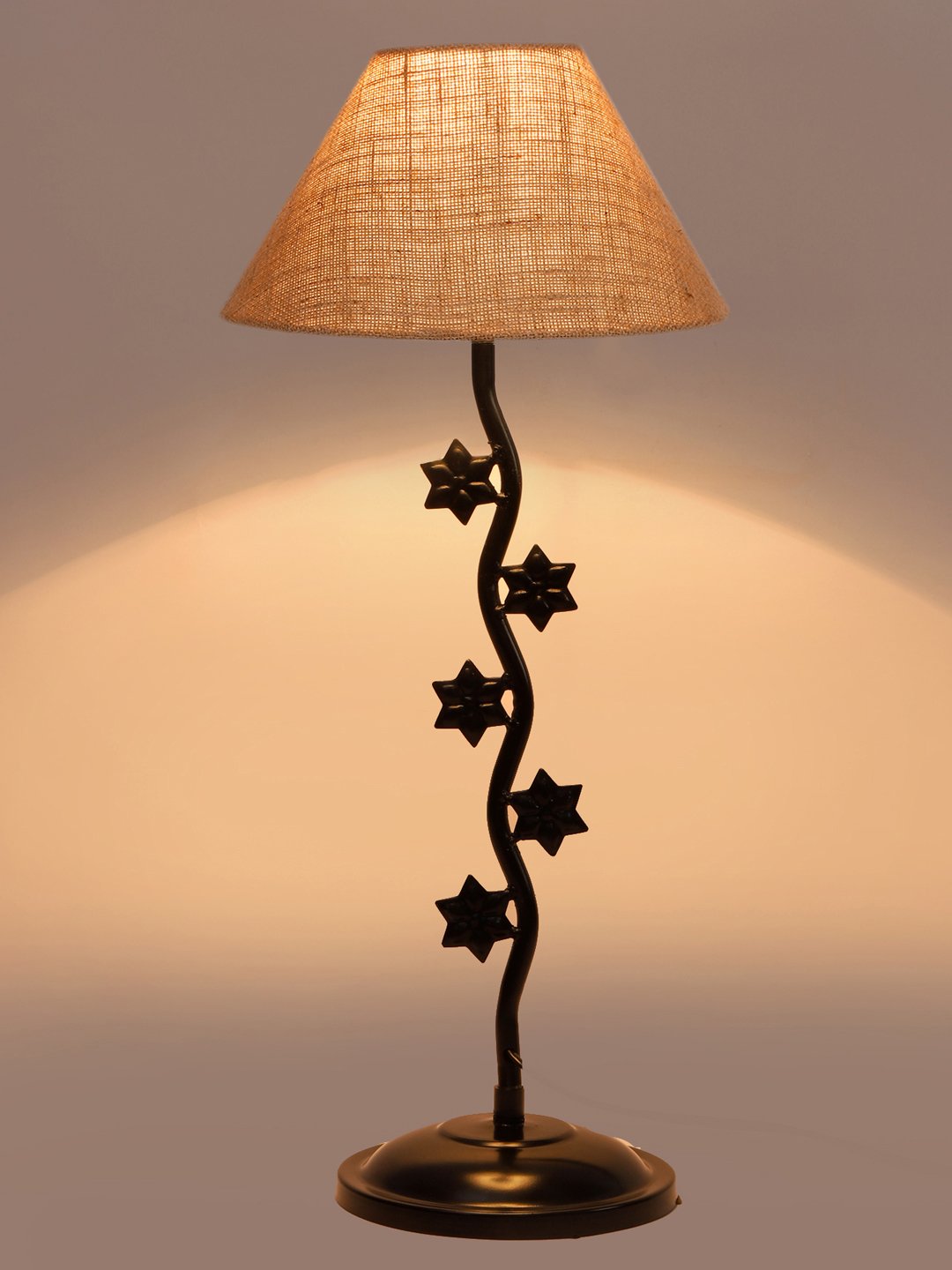 Ambika Home Industrial beige Iron Table Lamp with Designer Shade for Restaurant | Premium Home Decor Bedside Lamp - Image 6