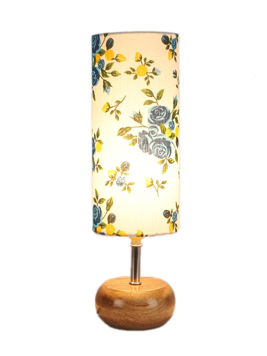 Ambika Home Multicolor cotton Table Lamp with Natural Wood Base | Designer Bedside Lamp for Living Room, Bedroom, Hotel, Café & Restaurant - Image 6