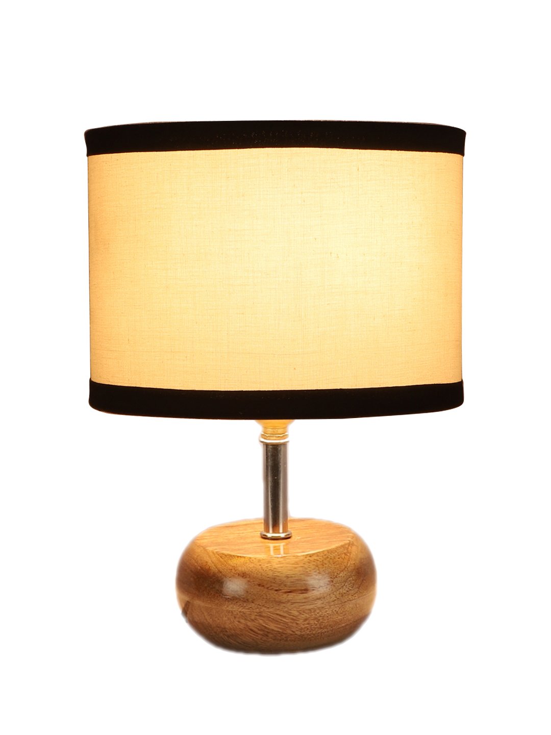 Devansh Multicolor Cotton Table Lamp with Wooden Base | Decorative Bedside Lamp for Living Room, Bedroom, Hotel, Café, Restaurant & Home Décor - Image 6