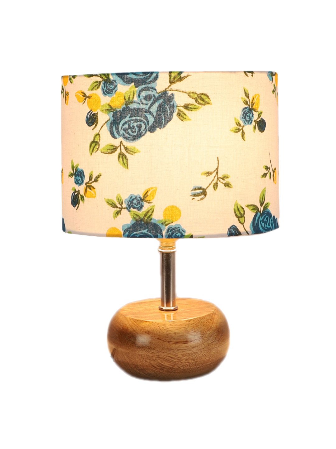Devansh Multicolor Cotton Table Lamp with Wooden Base | Decorative Bedside Lamp for Living Room, Bedroom, Hotel, Café, Restaurant & Home Décor - Image 6