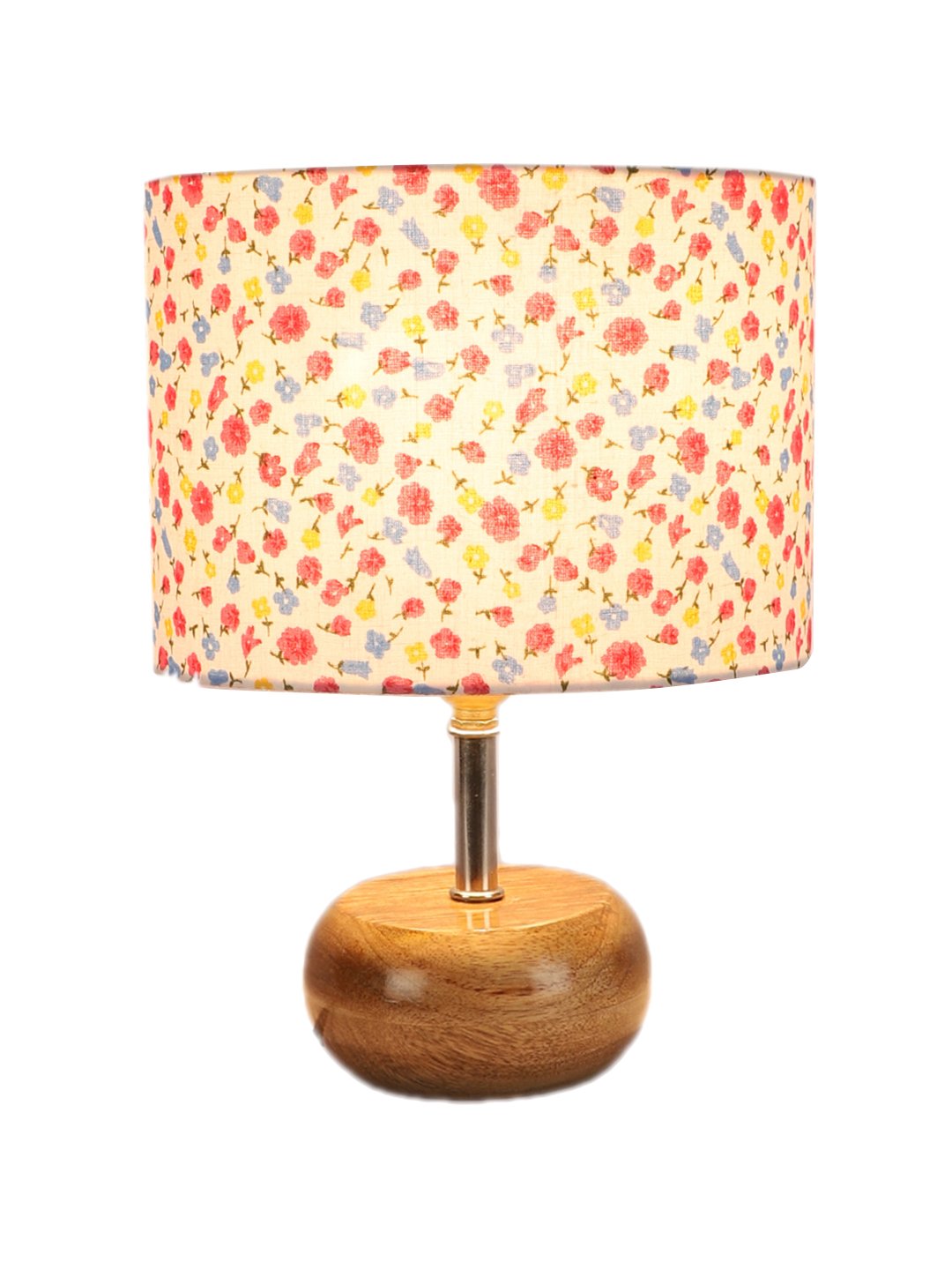 Devansh Multicolor Cotton Table Lamp with Wooden Base | Decorative Bedside Lamp for Living Room, Bedroom, Hotel, Café, Restaurant & Home Décor - Image 6