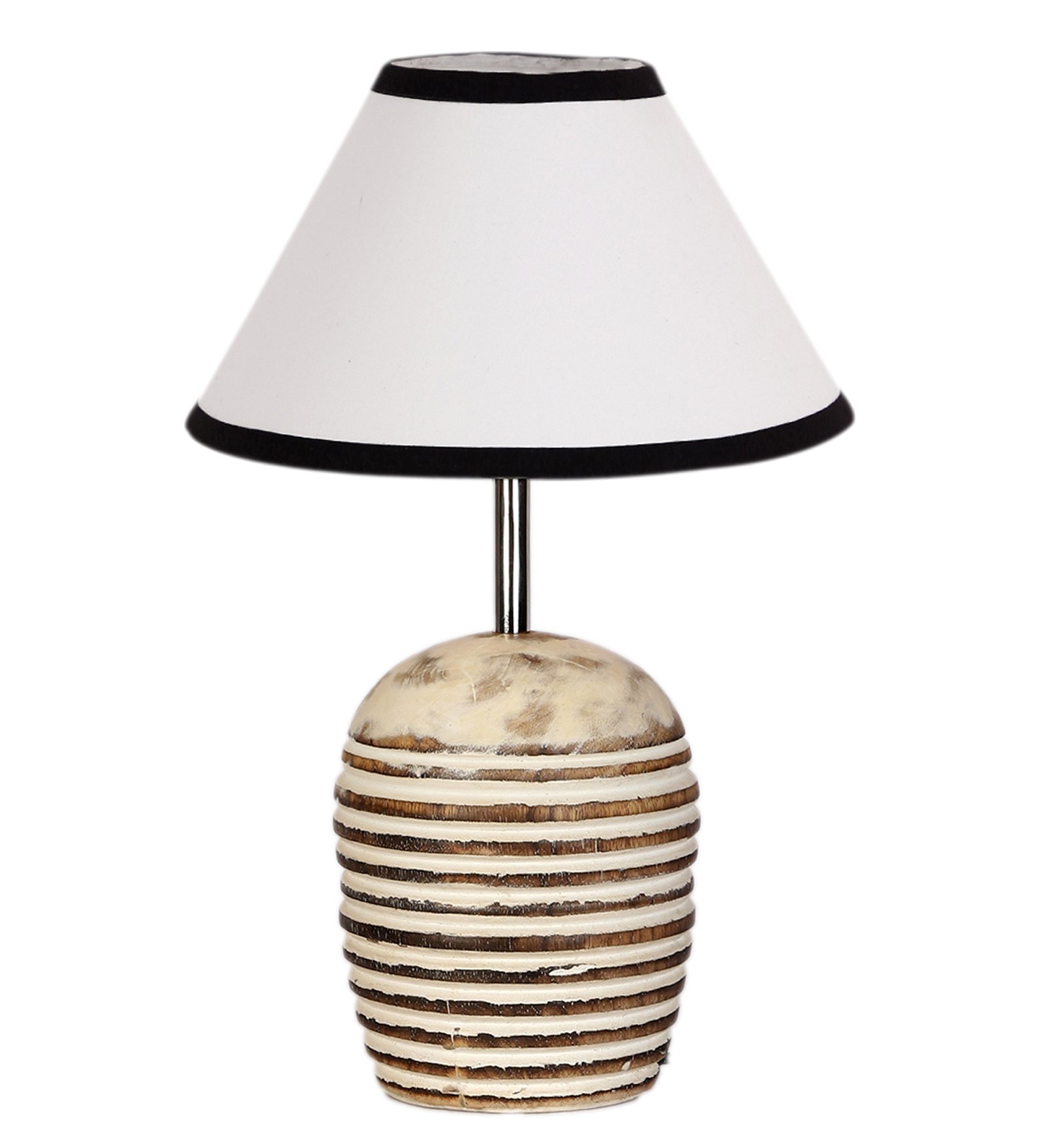 Ambika Home Premium Multi Cotton Table Lamp with Wooden Base | Designer Bedside Lamp for Living Room, Bedroom, Hotel, Café & Restaurant - Image 6
