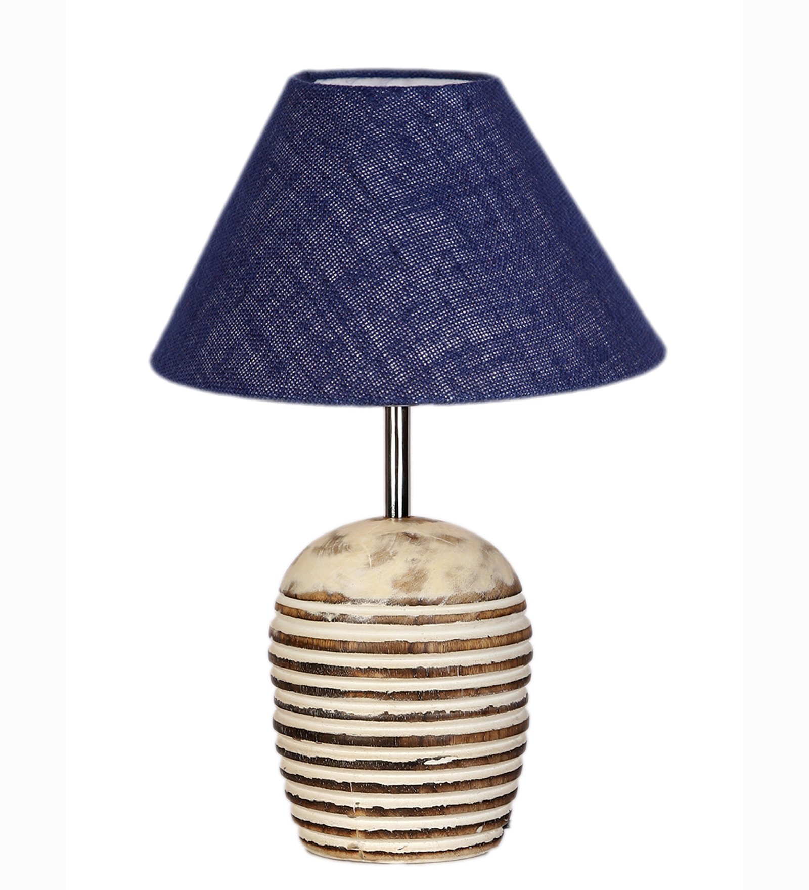 Ambika Home Premium Blue Jute Table Lamp with Wooden Base | Designer Bedside Lamp for Living Room, Bedroom, Hotel, Café & Restaurant - Image 6