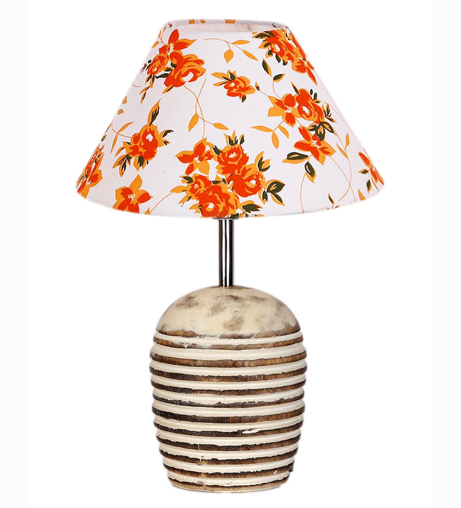 Ambika Home Premium Multi Cotton Table Lamp with Wooden Base | Designer Bedside Lamp for Living Room, Bedroom, Hotel, Café & Restaurant - Image 6