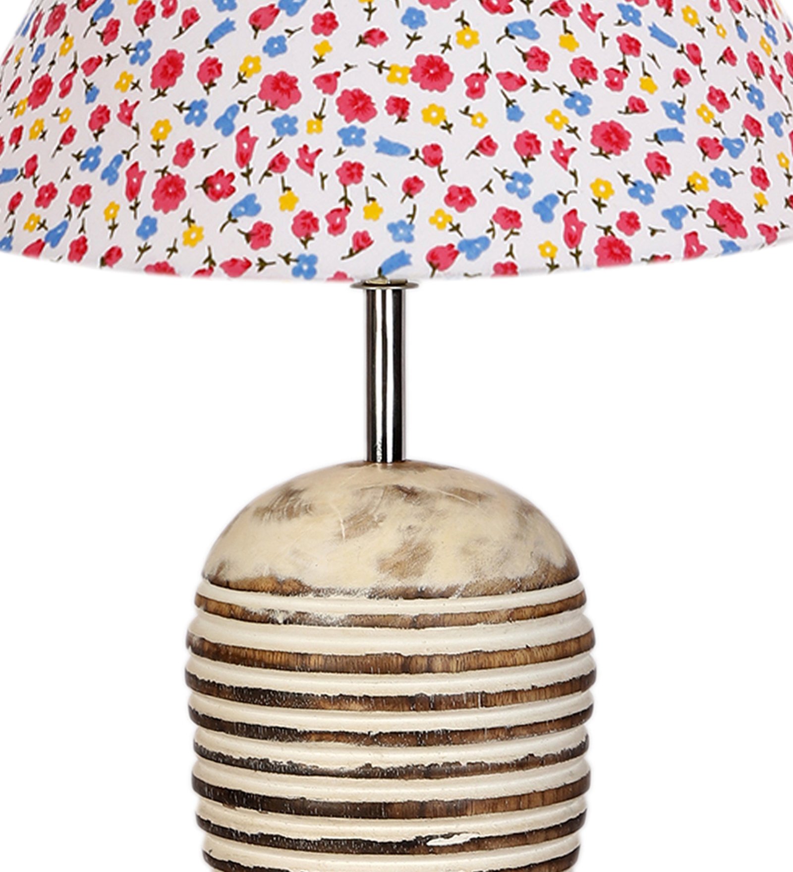 Ambika Home Premium Multi Cotton Table Lamp with Wooden Base | Designer Bedside Lamp for Living Room, Bedroom, Hotel, Café & Restaurant - Image 6