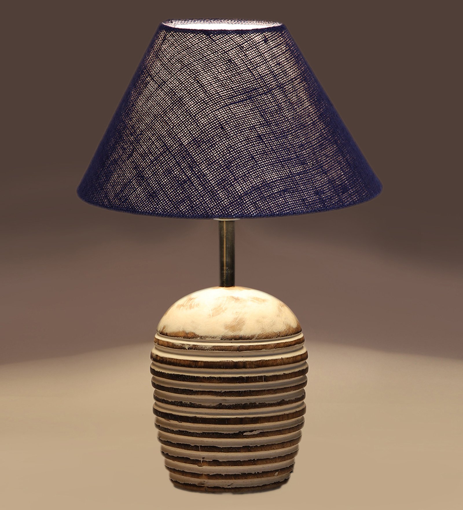 Ambika Home Premium Blue Jute Table Lamp with Wooden Base | Designer Bedside Lamp for Living Room, Bedroom, Hotel, Café & Restaurant - Image 7