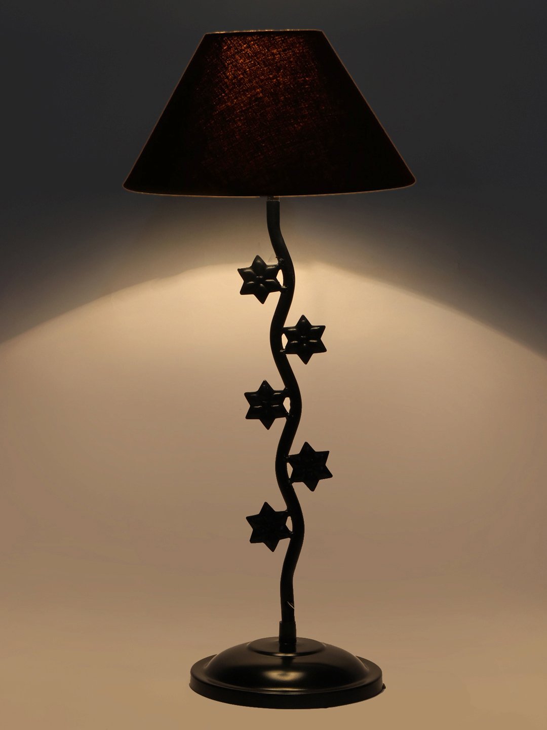 Ambika Home Elegant Black Iron Table Lamp with Designer Shade for Restaurant | Premium Home Decor Bedside Lamp - Image 7