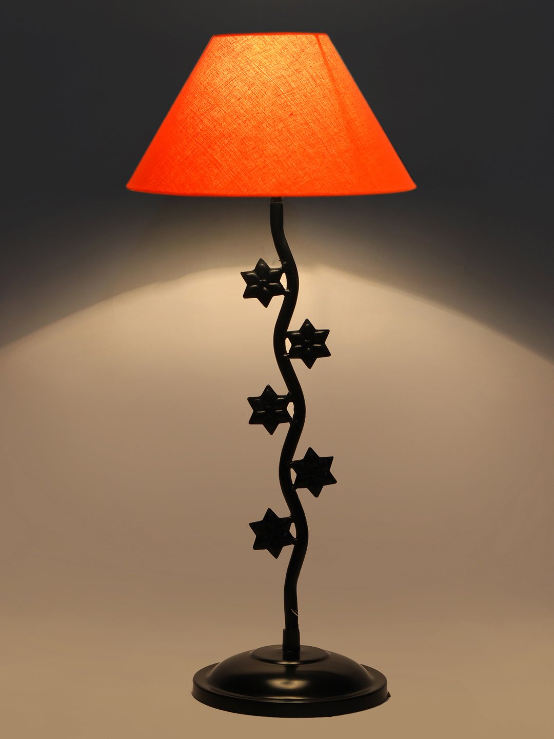 Ambika Home Scandinavian Orange Iron Table Lamp with Designer Shade for Living Room | Premium Home Decor Bedside Lamp - Image 7