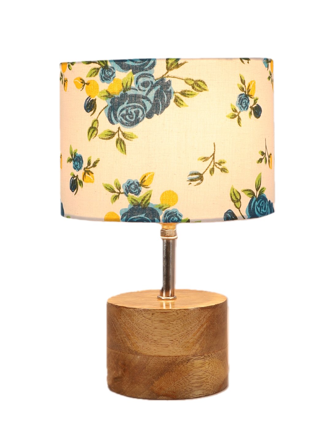 Ambika Home Multicolor cotton Table Lamp with Natural Wood Base | Designer Bedside Lamp for Living Room, Bedroom, Hotel, Café & Restaurant - Image 5
