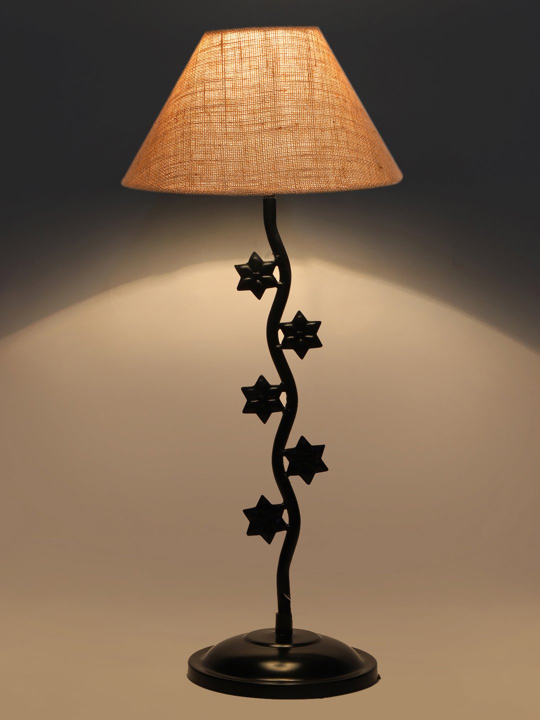 Ambika Home Industrial beige Iron Table Lamp with Designer Shade for Restaurant | Premium Home Decor Bedside Lamp - Image 7