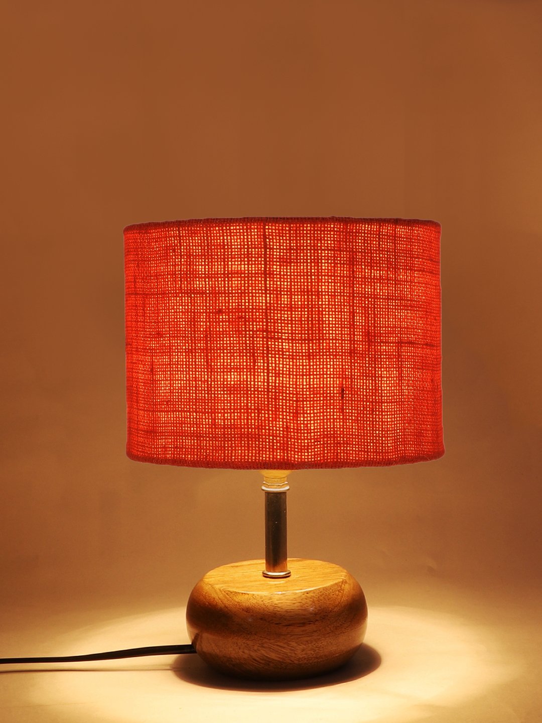 Devansh Black Jute Table Lamp with Wooden Base | Decorative Bedside Lamp for Living Room, Bedroom, Hotel, Café, Restaurant & Home Décor - Image 7