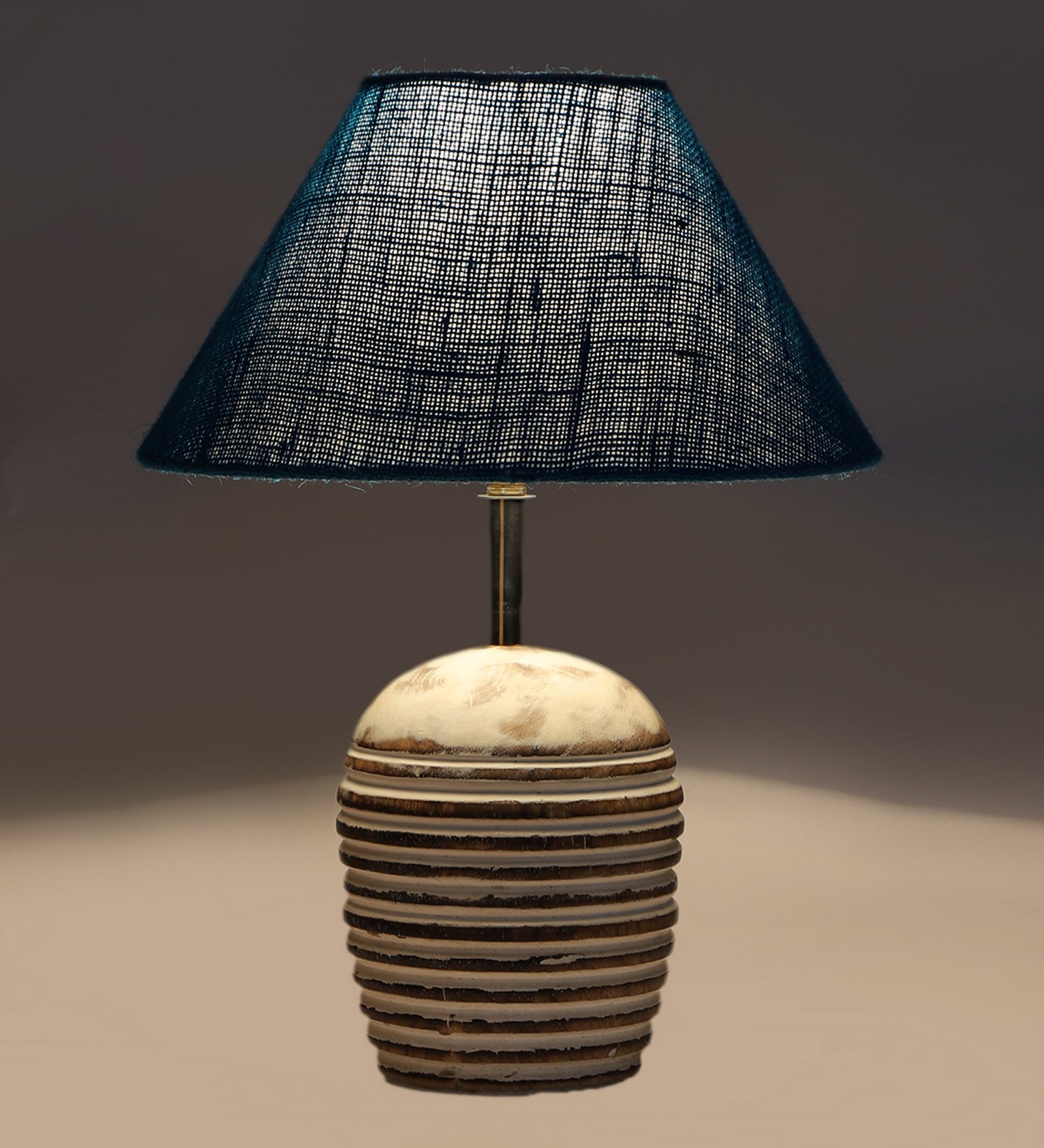 Ambika Home Premium Turquoise Jute Table Lamp with Wooden Base | Designer Bedside Lamp for Living Room, Bedroom, Hotel, Café & Restaurant - Image 7