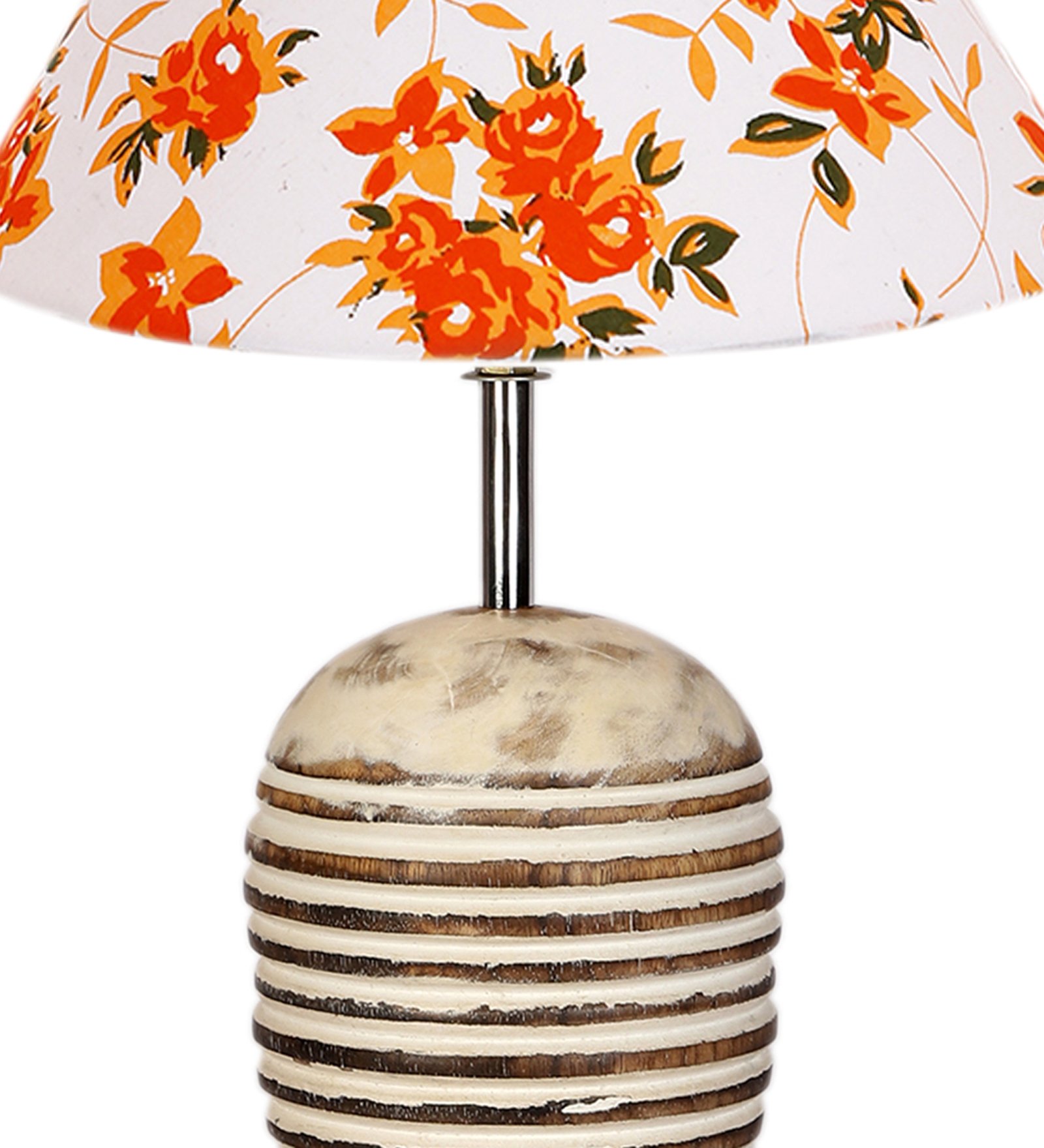 Ambika Home Premium Multi Cotton Table Lamp with Wooden Base | Designer Bedside Lamp for Living Room, Bedroom, Hotel, Café & Restaurant - Image 7