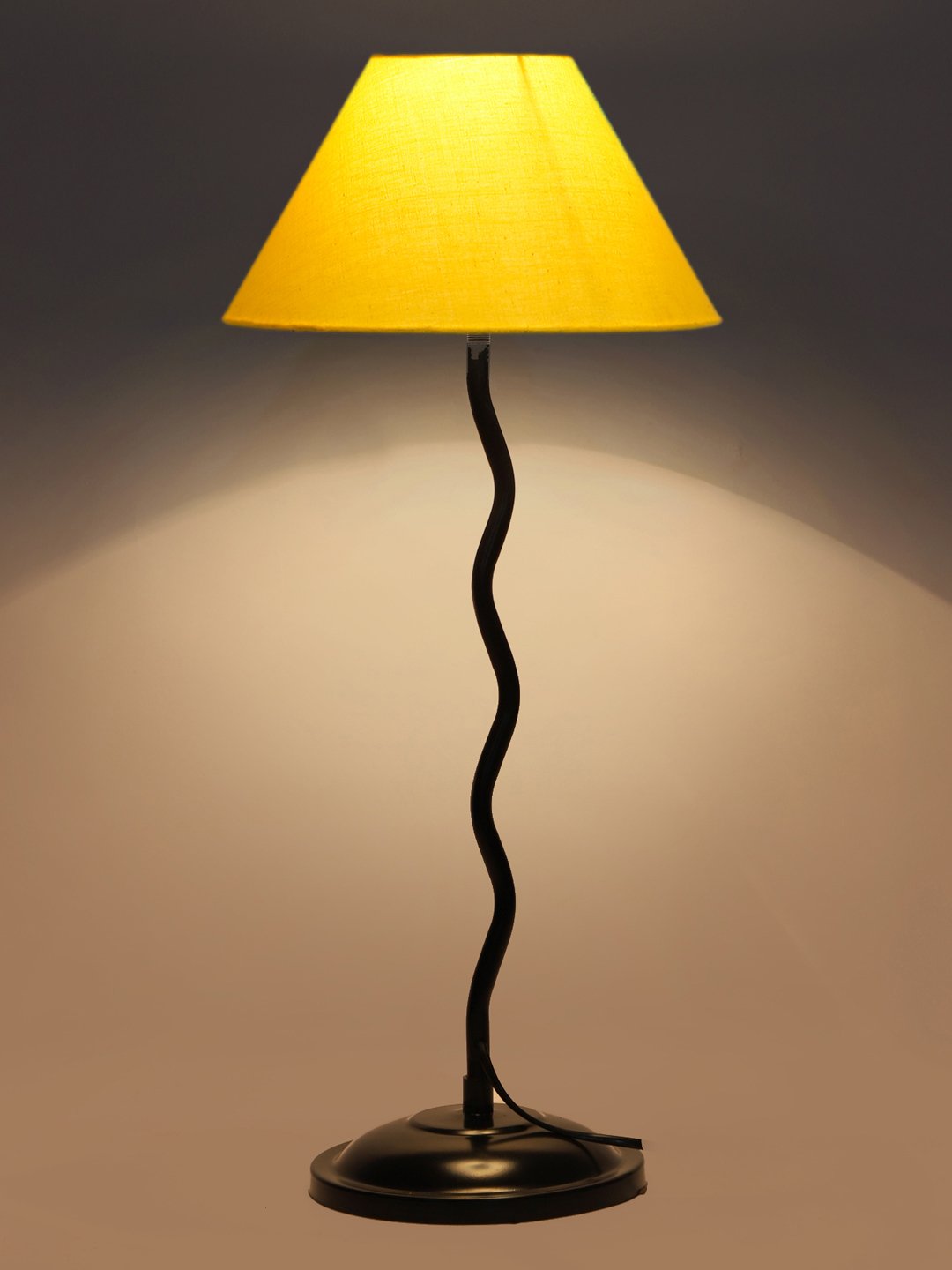 Ambika Home Elegant Yellow Iron Table Lamp with Designer Shade for Living Room | Premium Home Decor Bedside Lamp - Image 7