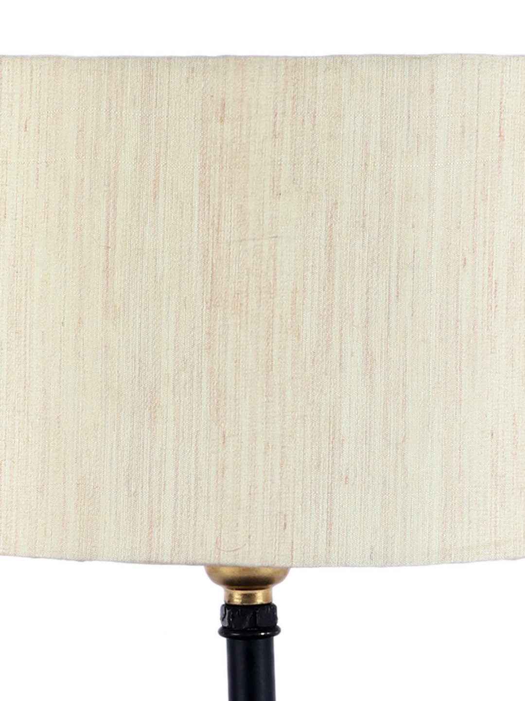 Ambika Home Off-white cotton Table Lamp with Black Wood Base | Designer Bedside Lamp for Living Room, Bedroom, Hotel, Café & Restaurant - Image 8