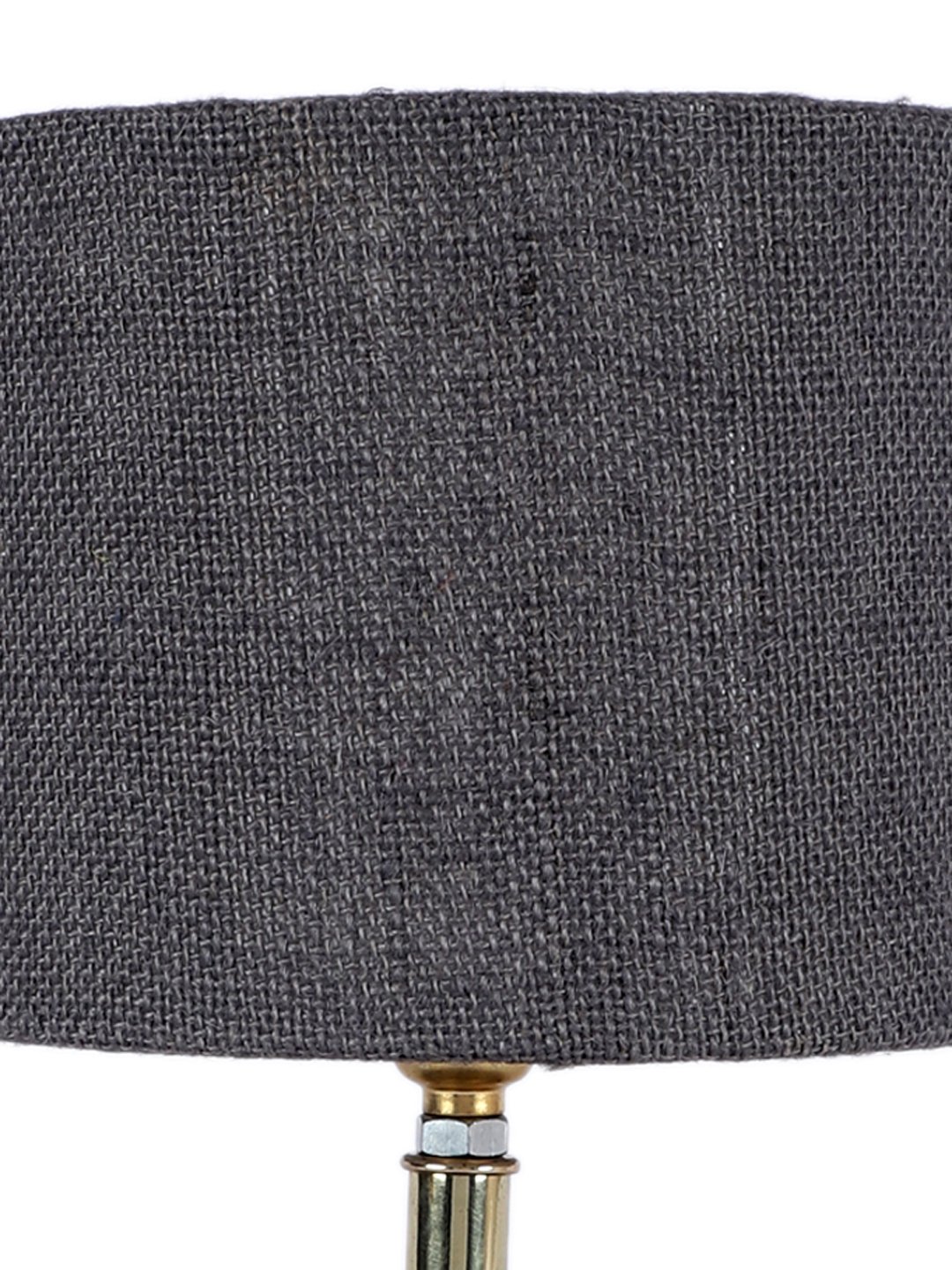 Ambika Home Grey Jute Table Lamp with Gold Metal Base | Designer Bedside Lamp for Living Room, Bedroom, Hotel, Café & Restaurant - Image 8