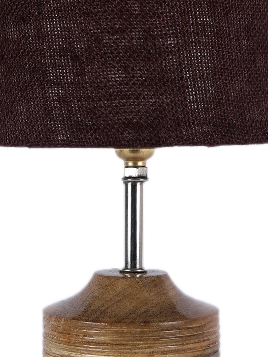 Ambika Home Brown Jute Table Lamp with Natural Wood Base | Designer Bedside Lamp for Living Room, Bedroom, Hotel, Café & Restaurant - Image 8