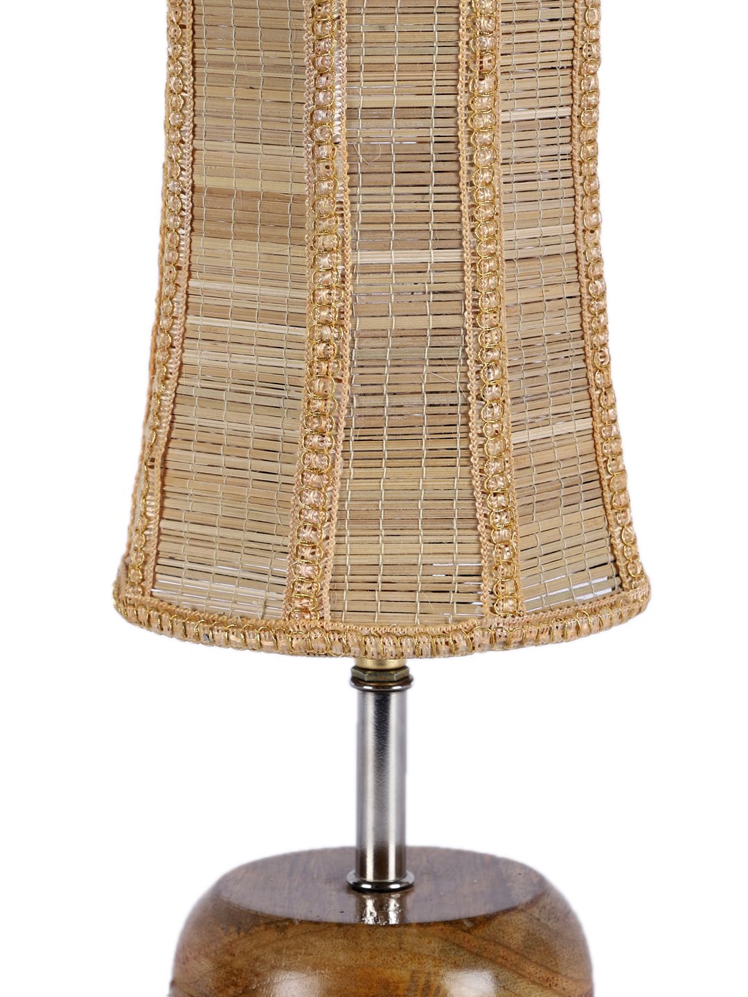 Ambika Home Beige Bamboo Table Lamp with Natural Wood Base | Designer Bedside Lamp for Living Room, Bedroom, Hotel, Café & Restaurant - Image 8