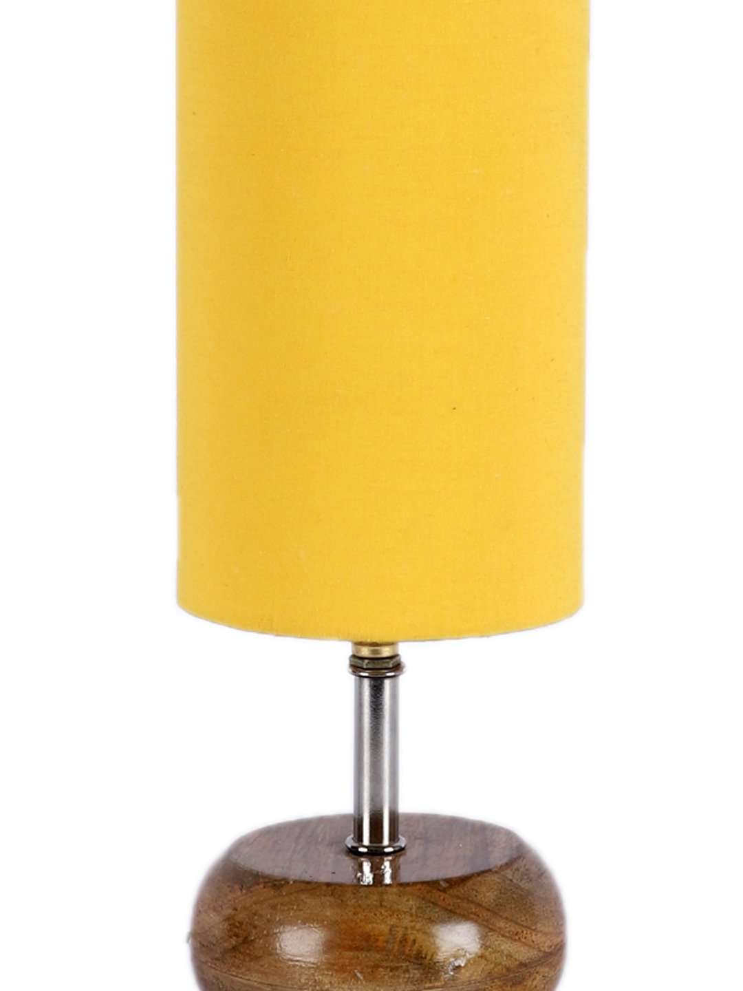 Ambika Home Yellow cotton Table Lamp with Natural Wood Base | Designer Bedside Lamp for Living Room, Bedroom, Hotel, Café & Restaurant - Image 8