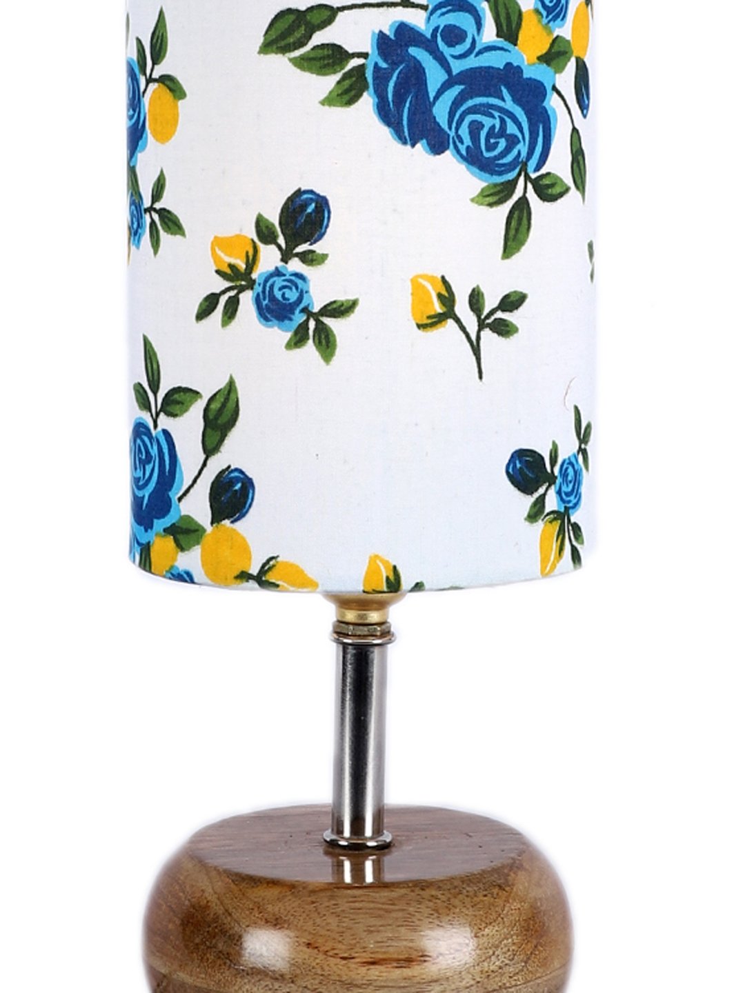 Ambika Home Multicolor cotton Table Lamp with Natural Wood Base | Designer Bedside Lamp for Living Room, Bedroom, Hotel, Café & Restaurant - Image 8