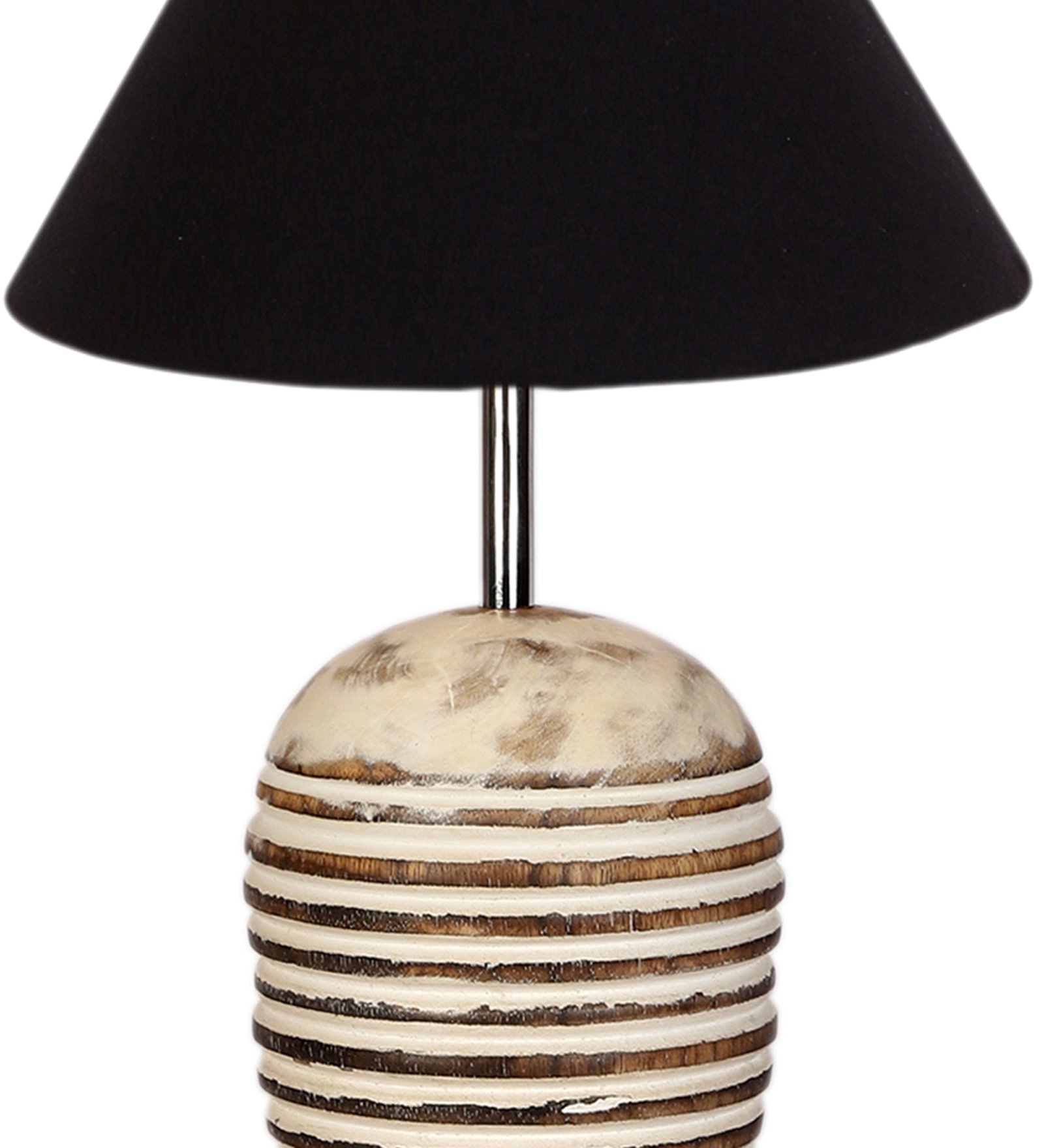 Ambika Home Premium Black Cotton Table Lamp with Wooden Base | Designer Bedside Lamp for Living Room, Bedroom, Hotel, Café & Restaurant - Image 7