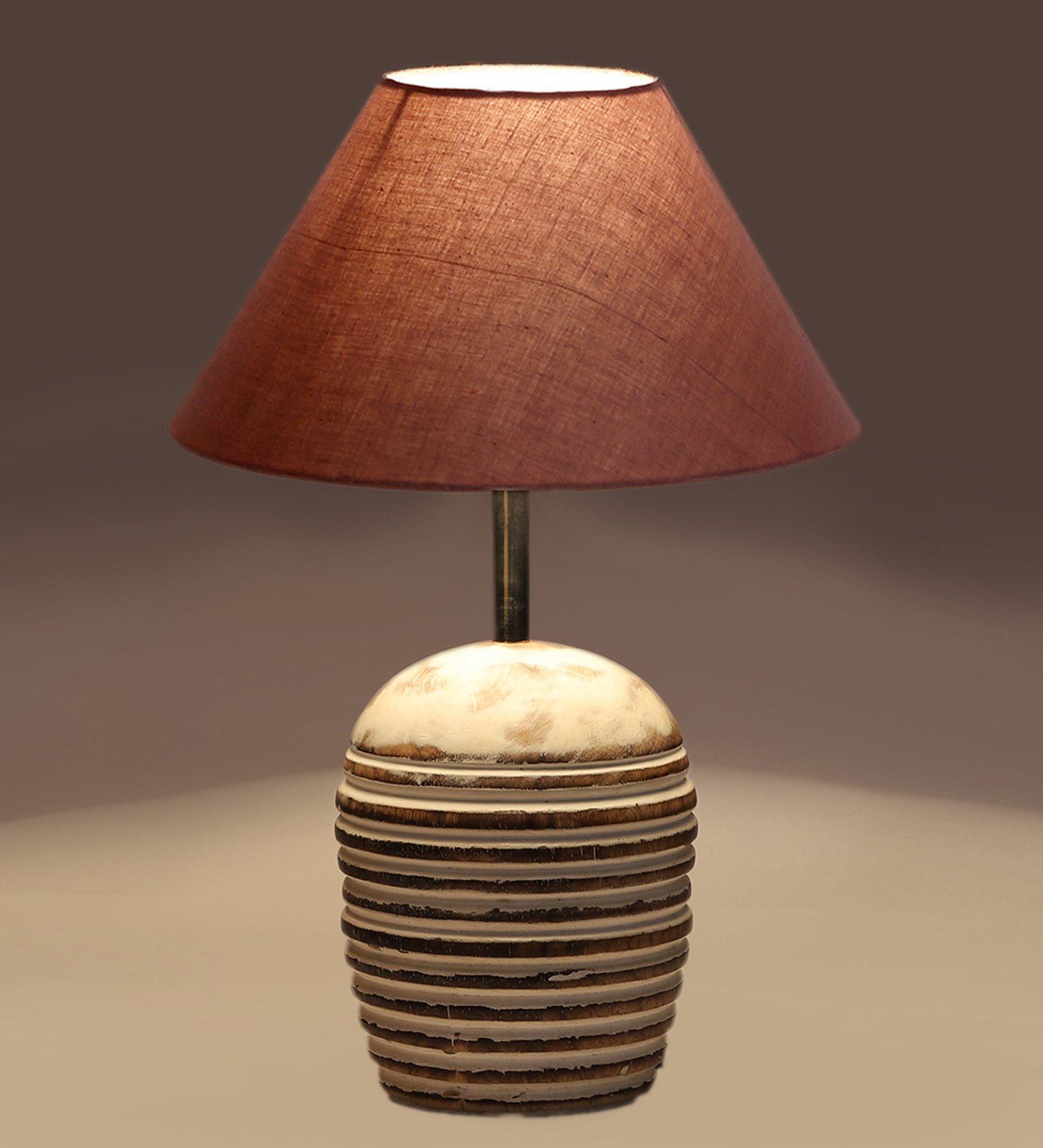 Ambika Home Premium Grey Cotton Table Lamp with Wooden Base | Designer Bedside Lamp for Living Room, Bedroom, Hotel, Café & Restaurant - Image 8