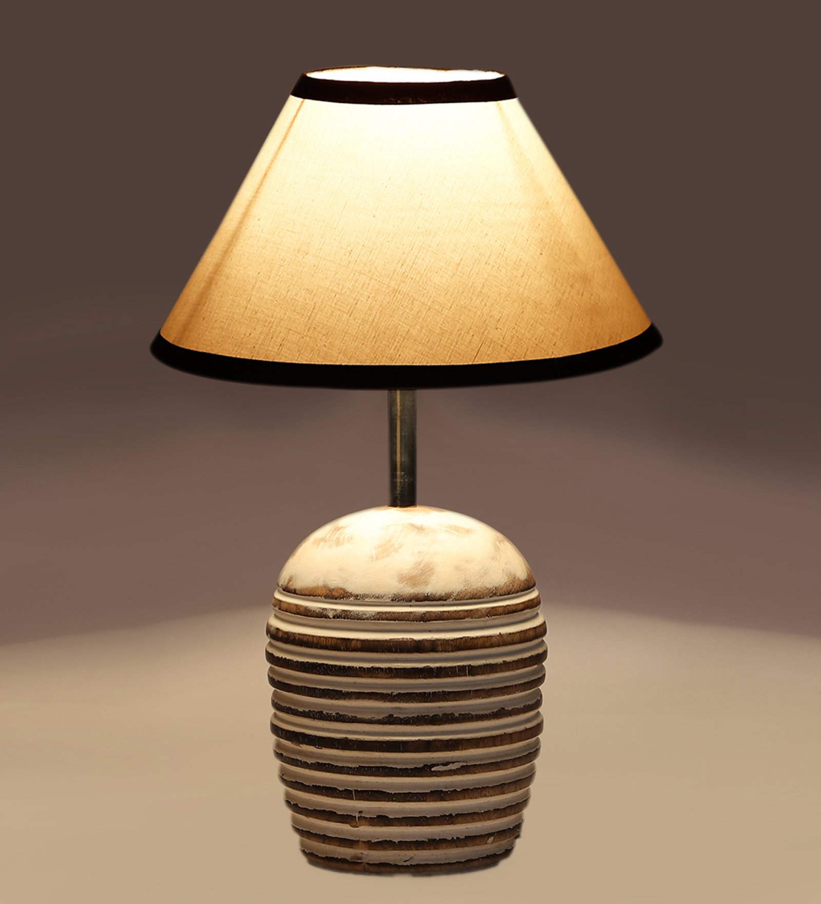 Ambika Home Premium Multi Cotton Table Lamp with Wooden Base | Designer Bedside Lamp for Living Room, Bedroom, Hotel, Café & Restaurant - Image 8