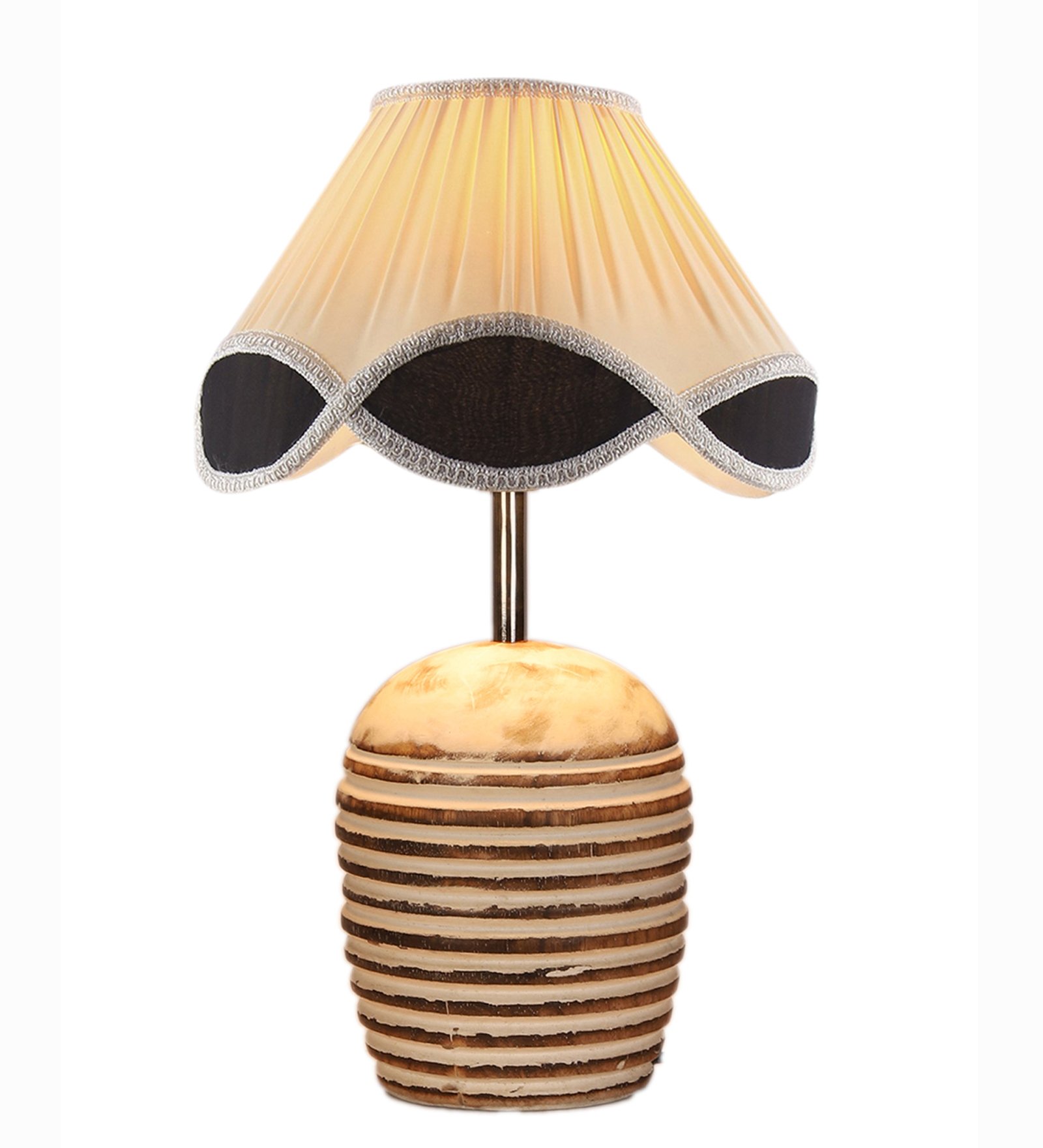 Ambika Home Premium Multi Cotton Table Lamp with Wooden Base | Designer Bedside Lamp for Living Room, Bedroom, Hotel, Café & Restaurant - Image 8