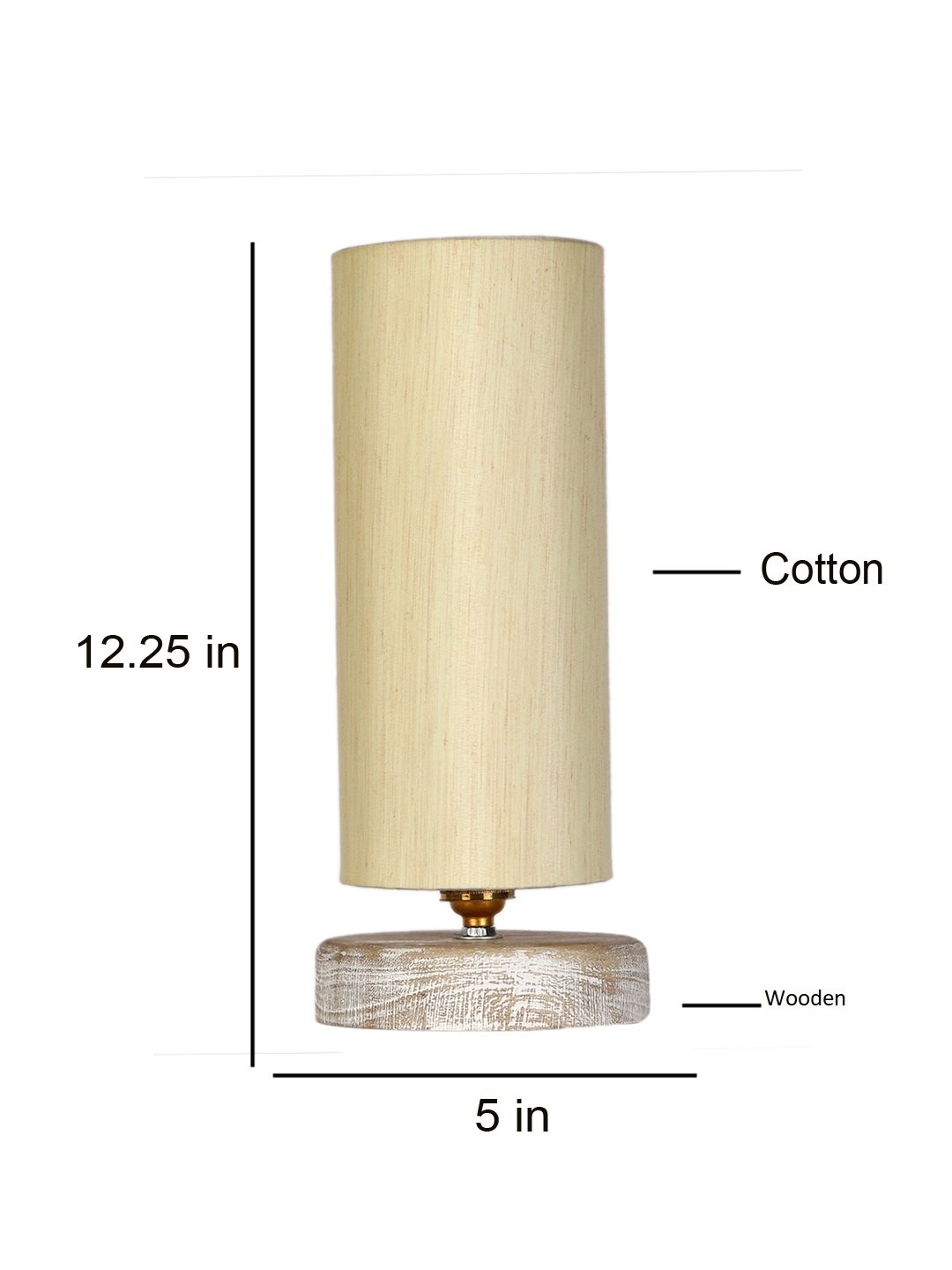Ambika Home off-white Wood White Brushed Decorative Table Lamp | Premium Handmade Home Decor | Bedroom Living Room Bedside Hotel Café | WK42 - Image 4
