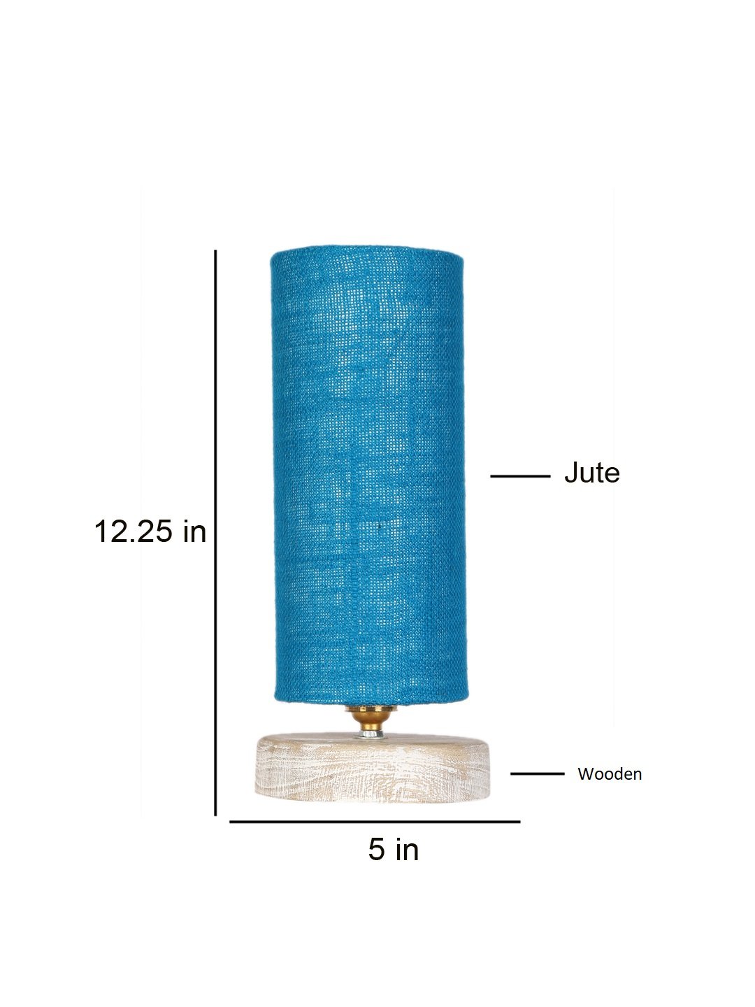 Ambika Home Blue Wood White Brushed Decorative Table Lamp | Premium Handmade Home Decor | Bedroom Living Room Bedside Hotel Café | WK54 - Image 4