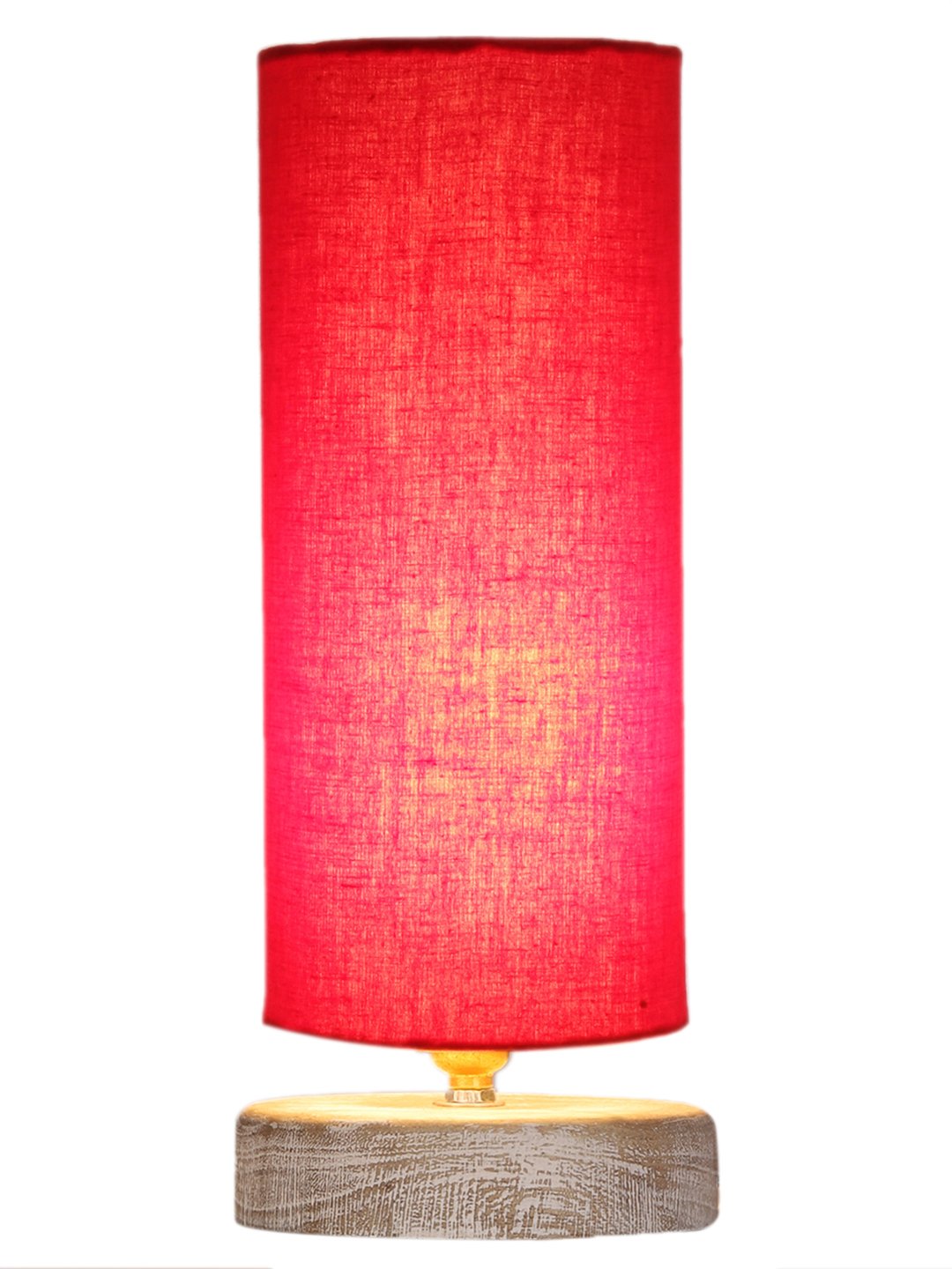 Ambika Home Red Wood White Brushed Decorative Table Lamp | Premium Handmade Home Decor | Bedroom Living Room Bedside Hotel Café | WK44 - Image 4